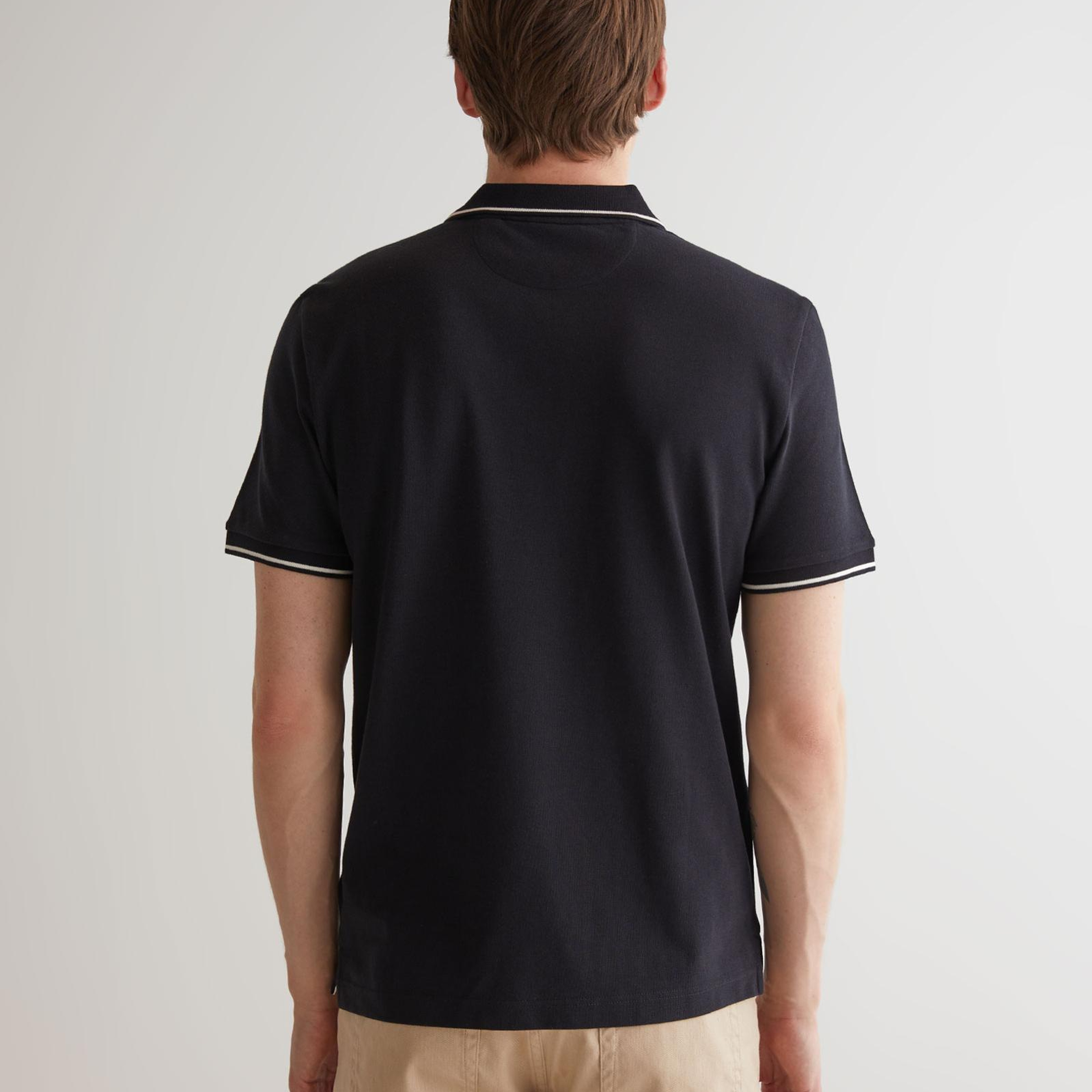 GANT Erkek Siyah Regular Fit Polo Yaka T-Shirt