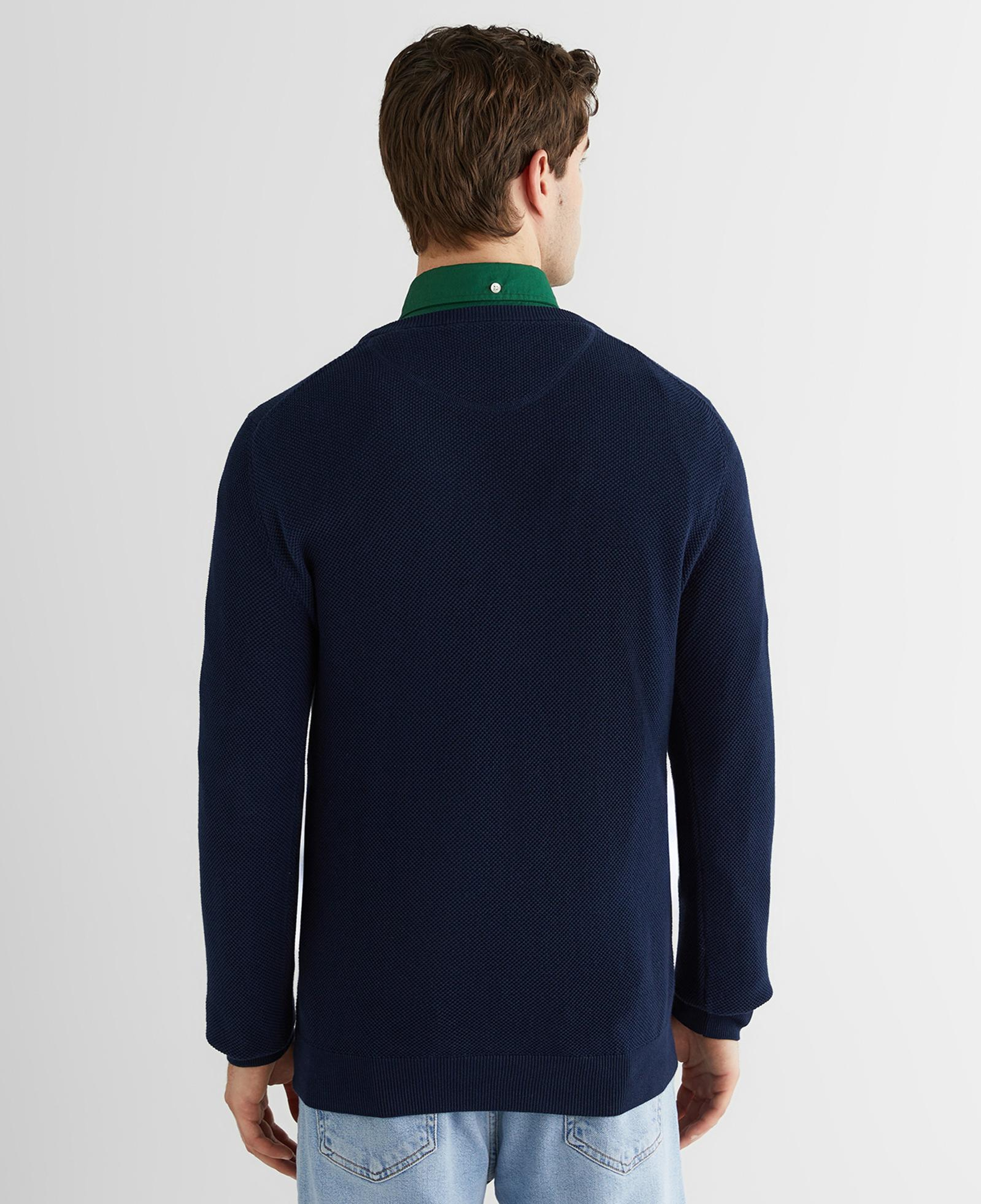 GANT Erkek Lacivert Regular Fit Bisiklet Yaka Kazak