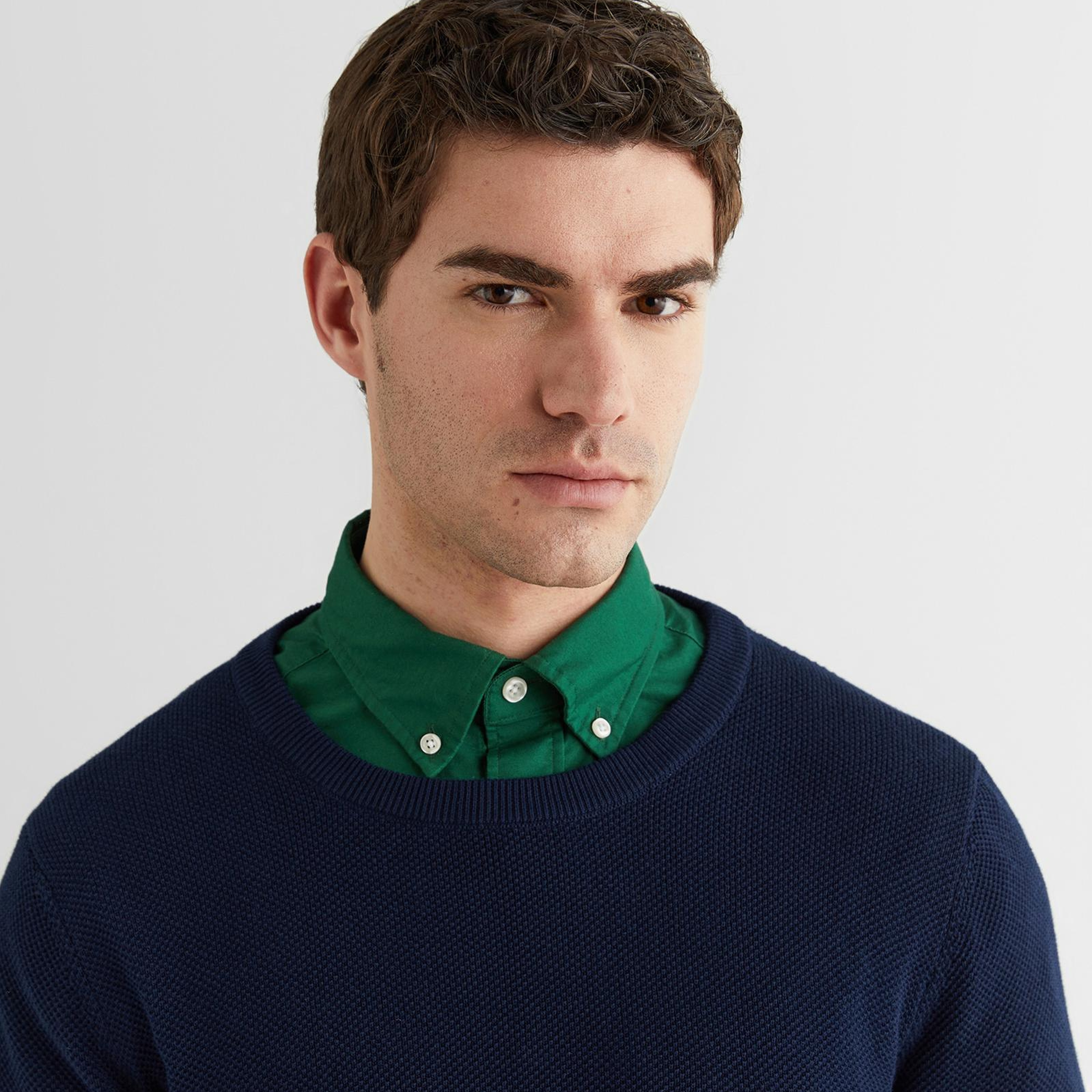 GANT Erkek Lacivert Regular Fit Bisiklet Yaka Kazak