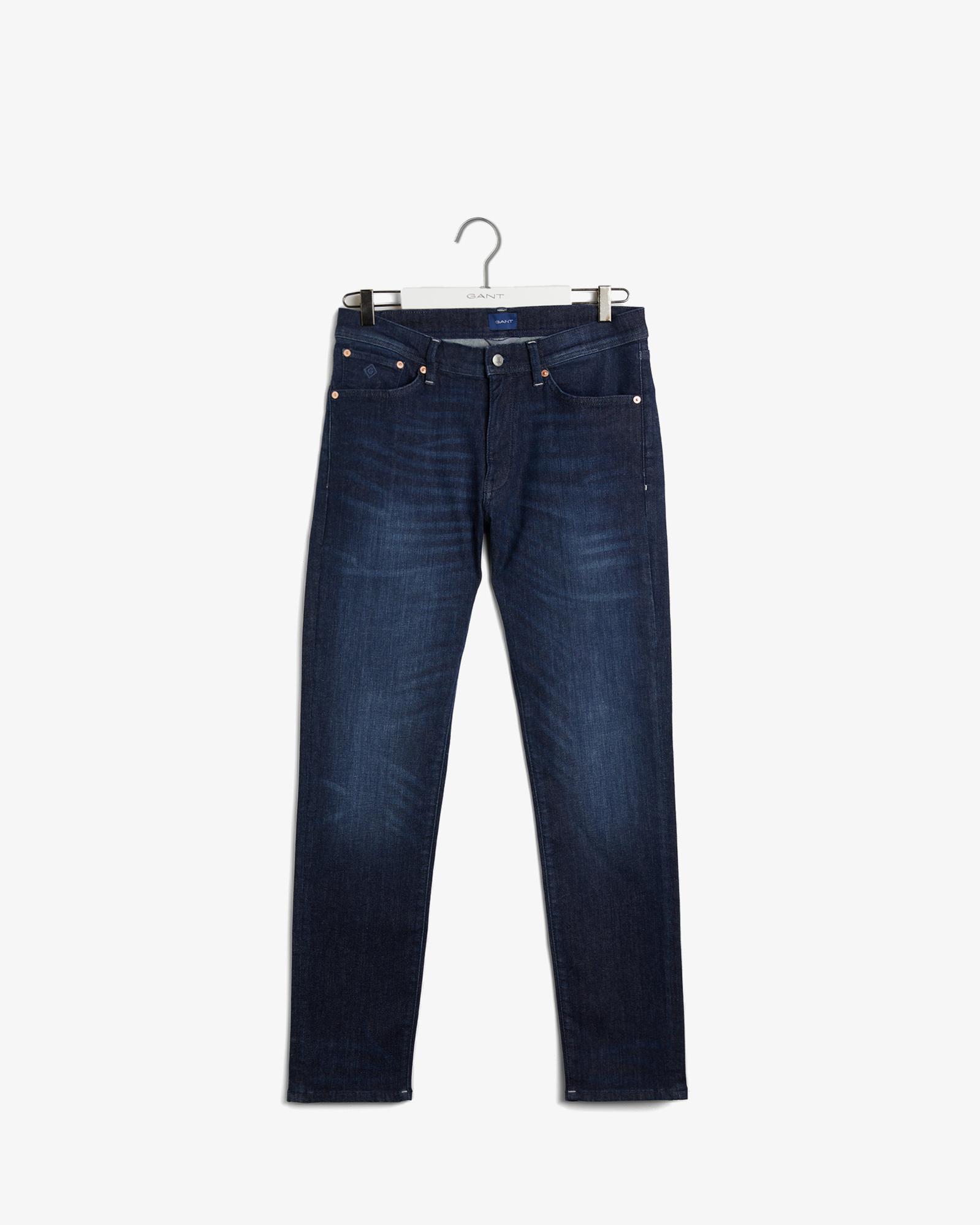 GANT Erkek Lacivert Extra Slim Fit Jean Pantolon
