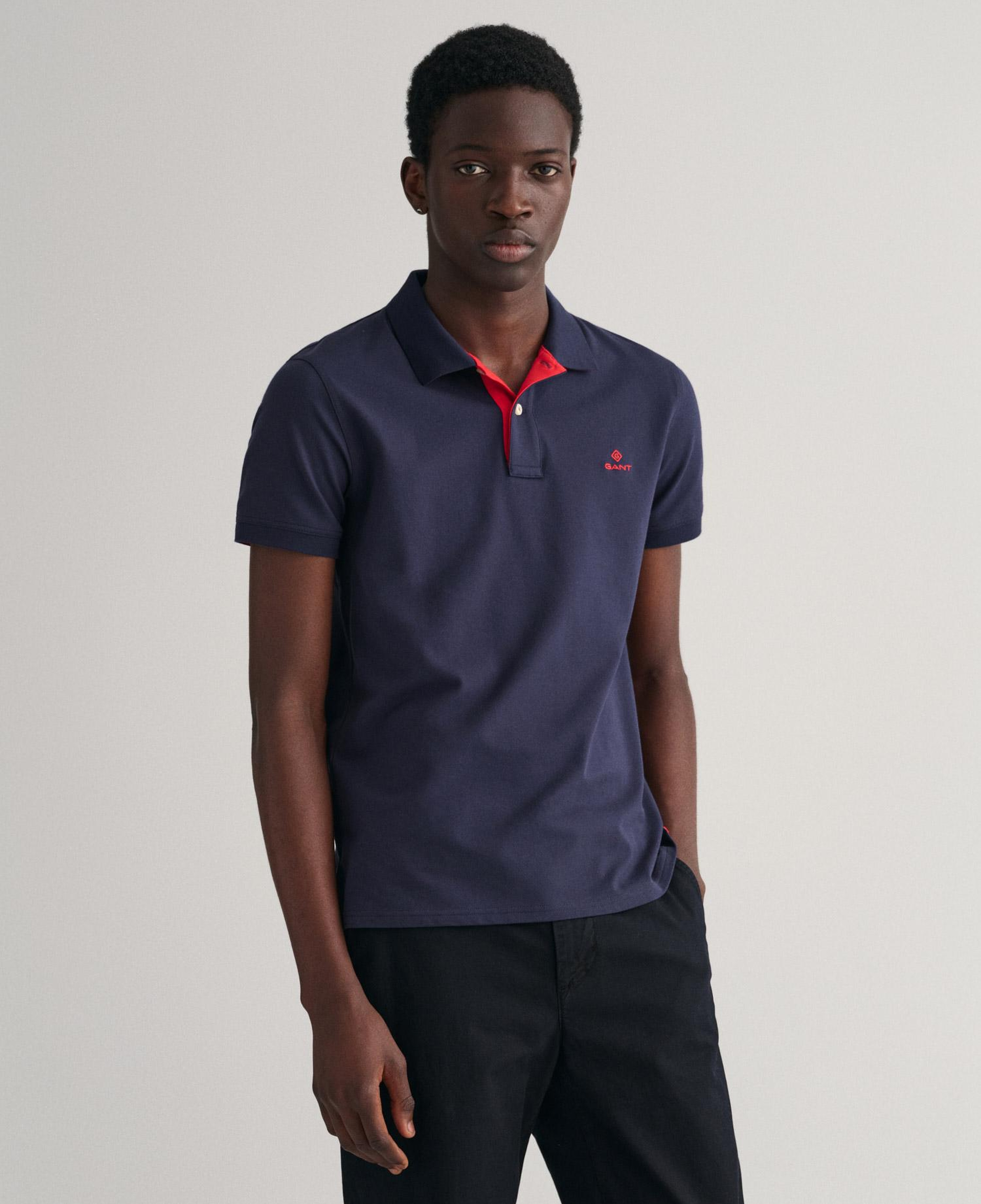 GANT Erkek Lacivert Slim Fit Polo