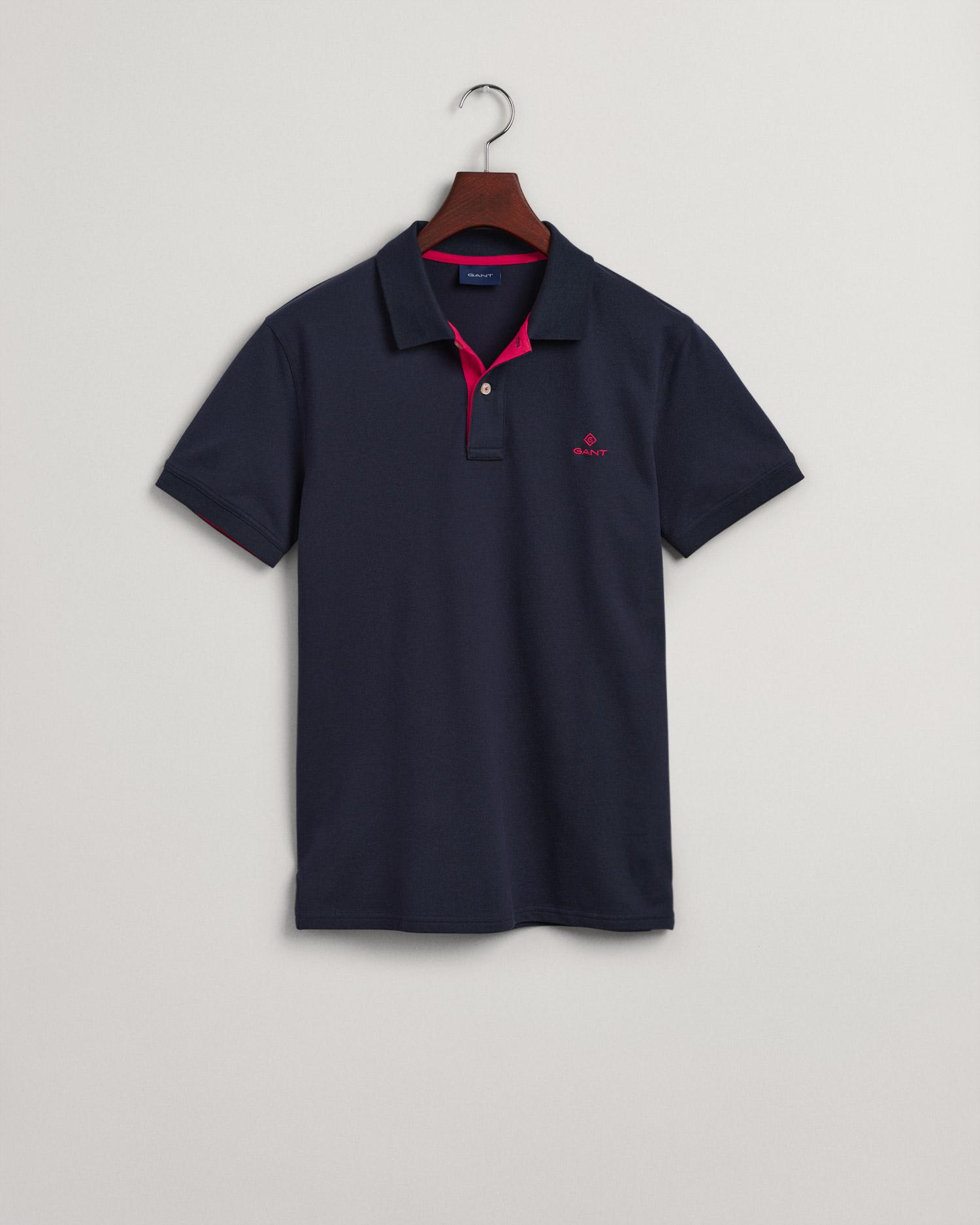 GANT Erkek Lacivert Slim Fit Polo