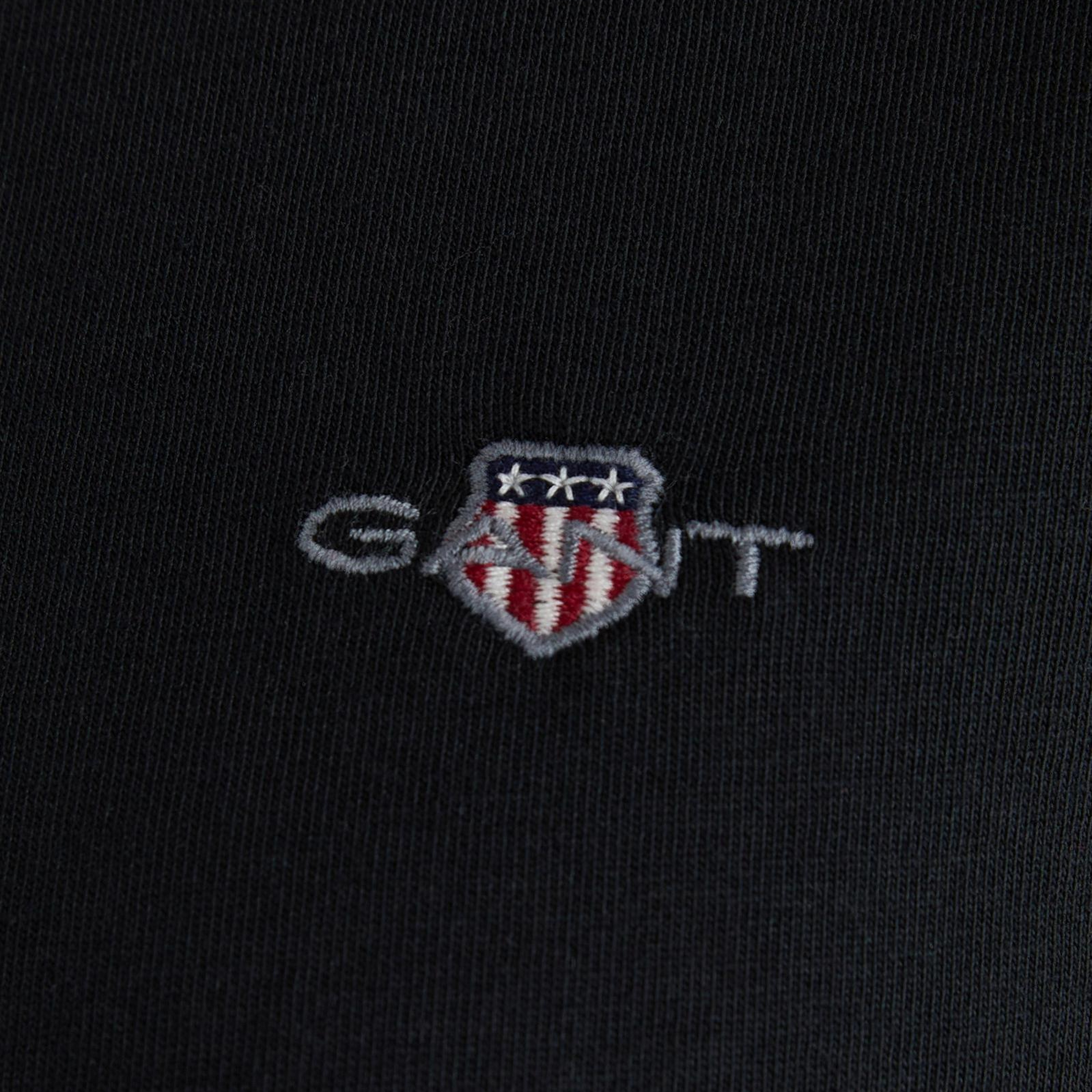 GANT Kadın Siyah Bisiklet Yaka Regular Fit Logolu T-Shirt