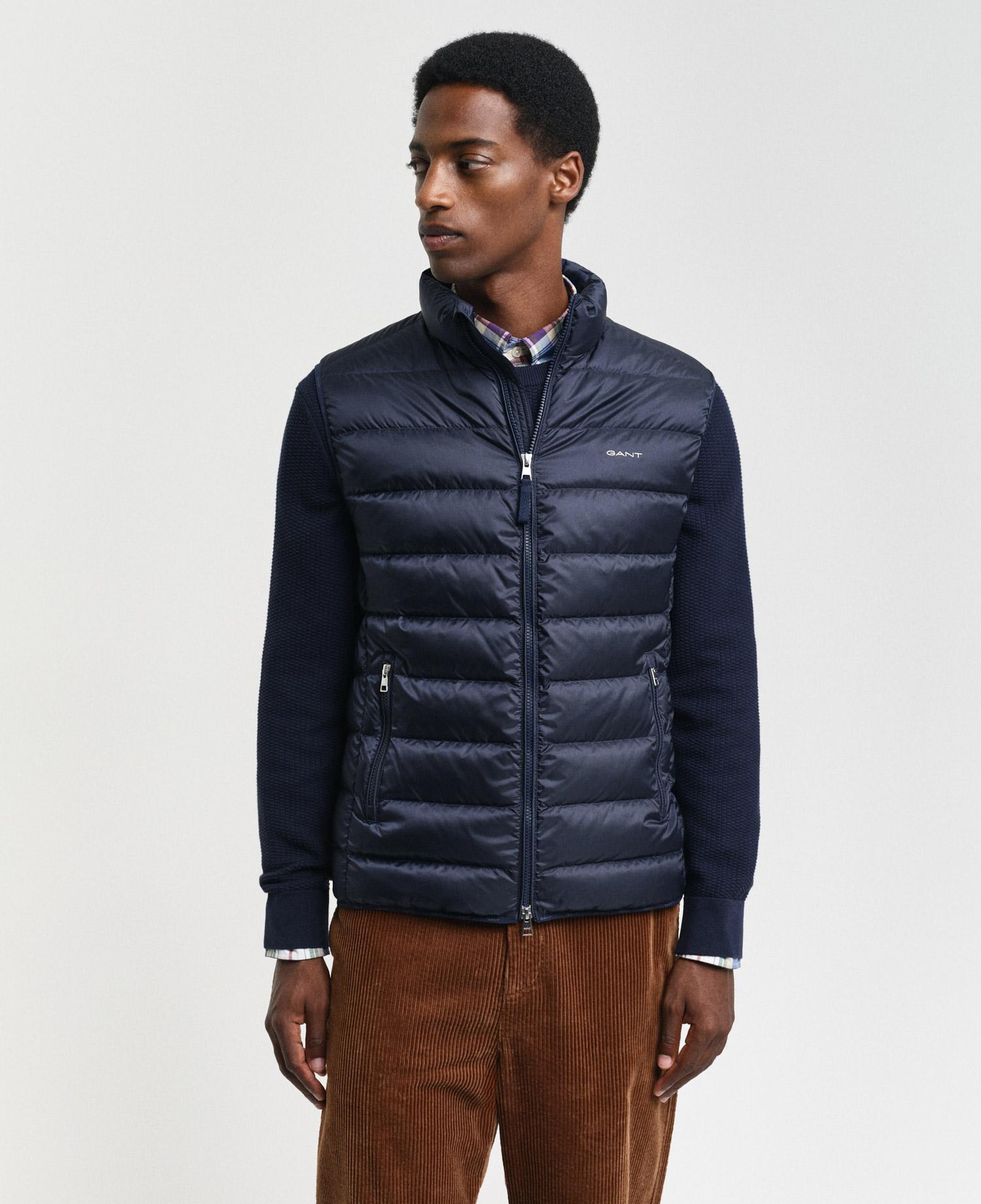 GANT Erkek Lacivert Dik Yaka Kapitone Yelek