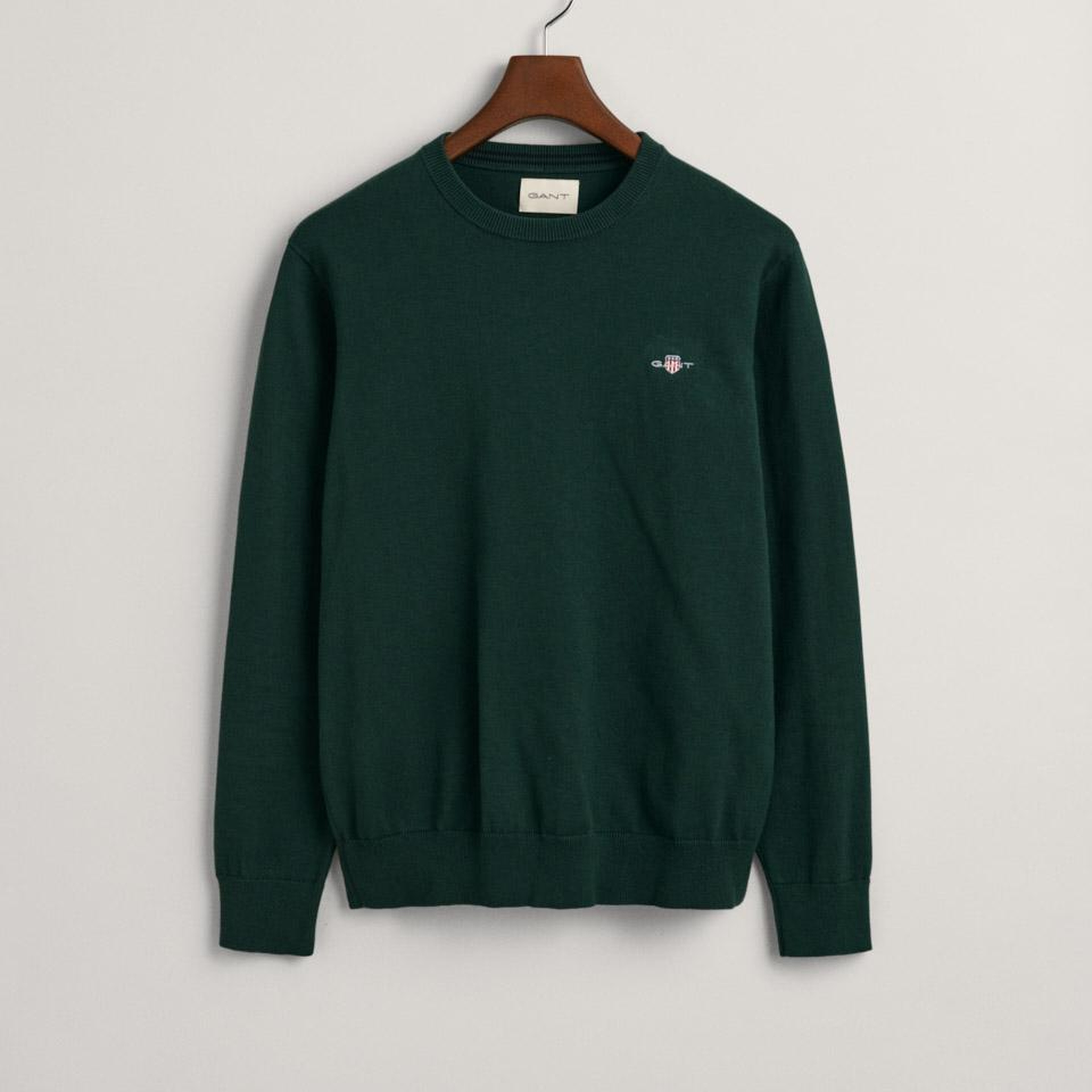 GANT Erkek Yeşil Regular Fit Bisiklet Yaka Kazak