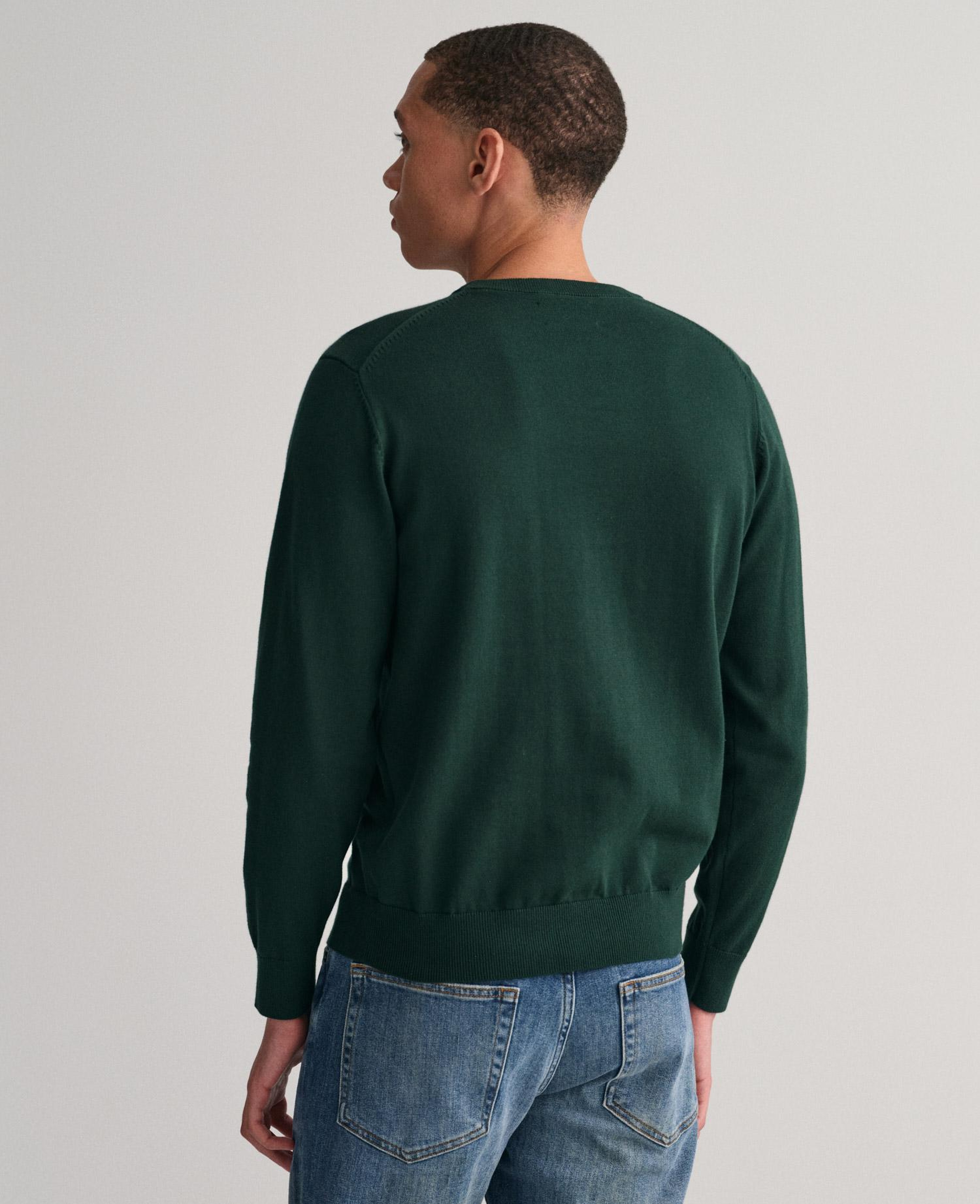 GANT Erkek Yeşil Regular Fit Bisiklet Yaka Kazak