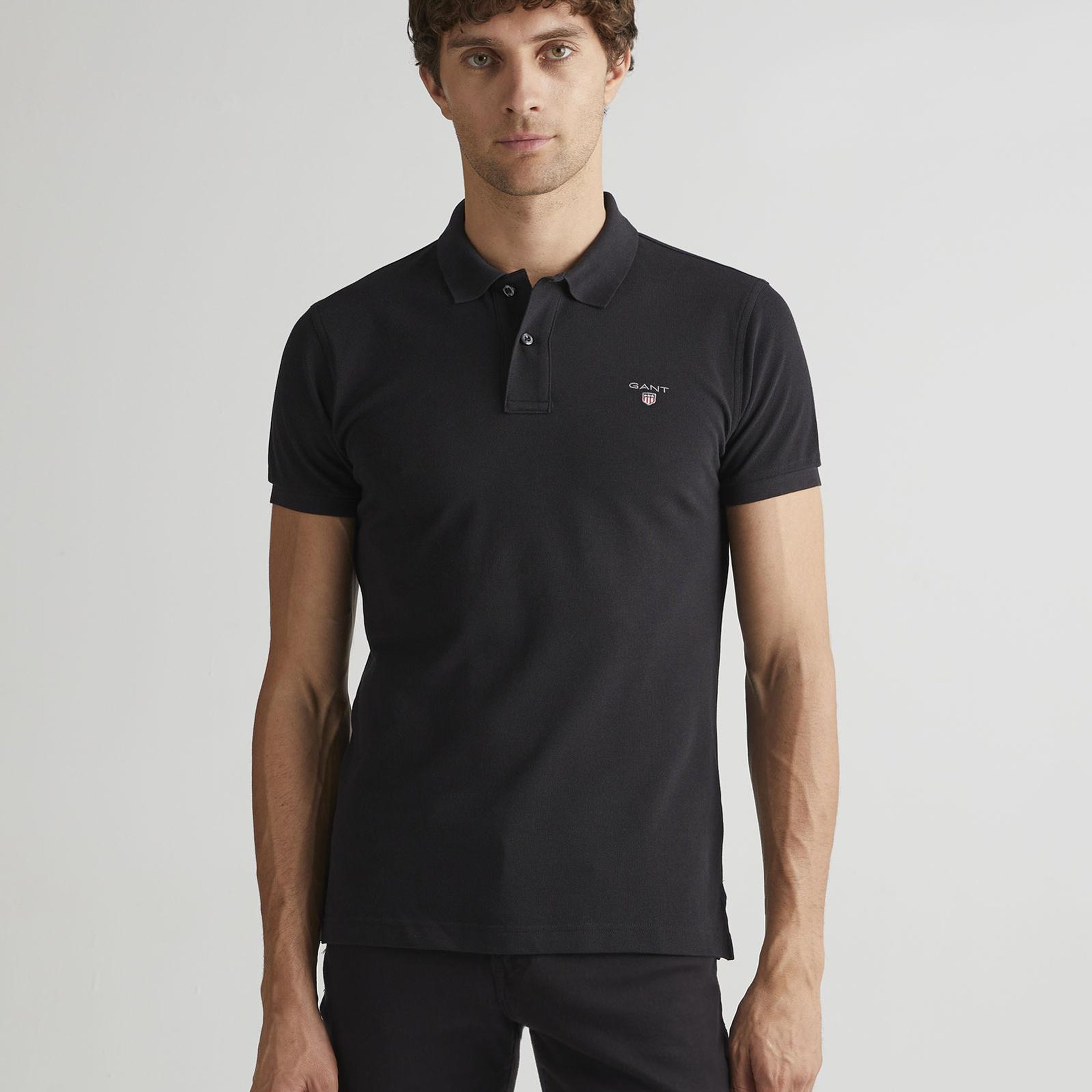 GANT Erkek Siyah Slim Fit Polo