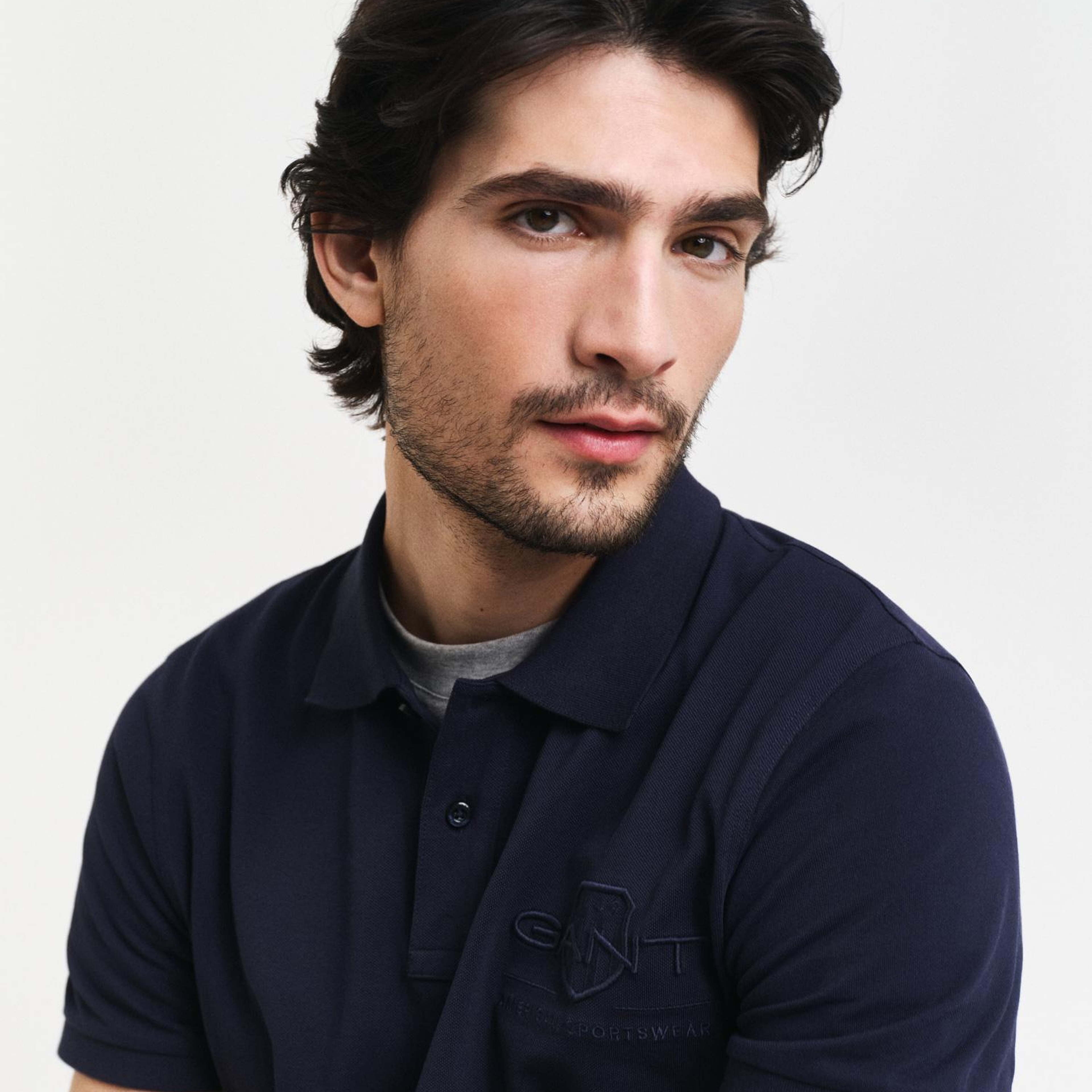 GANT Erkek Lacivert Regular Fit Logolu Polo