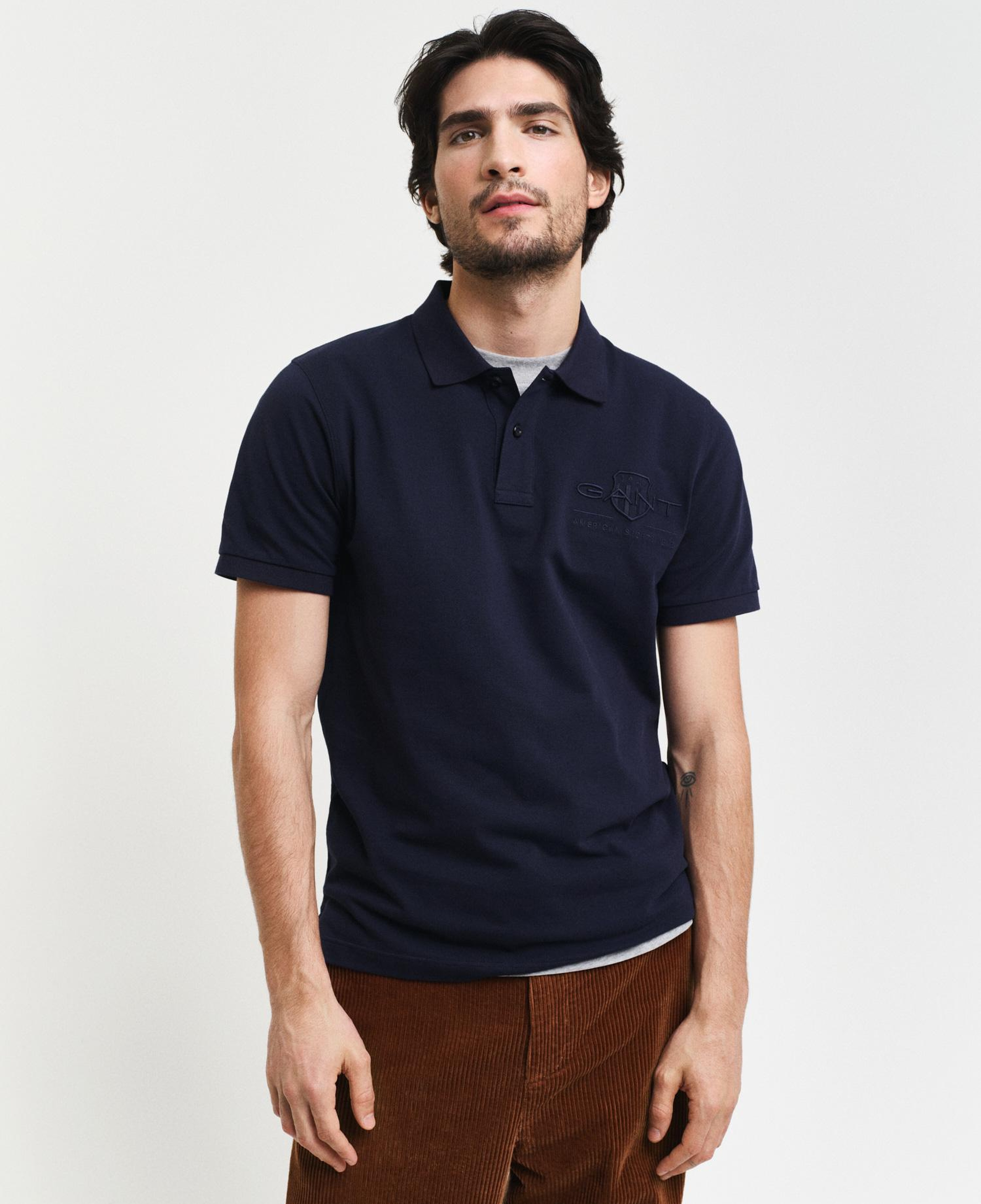 GANT Erkek Lacivert Regular Fit Logolu Polo