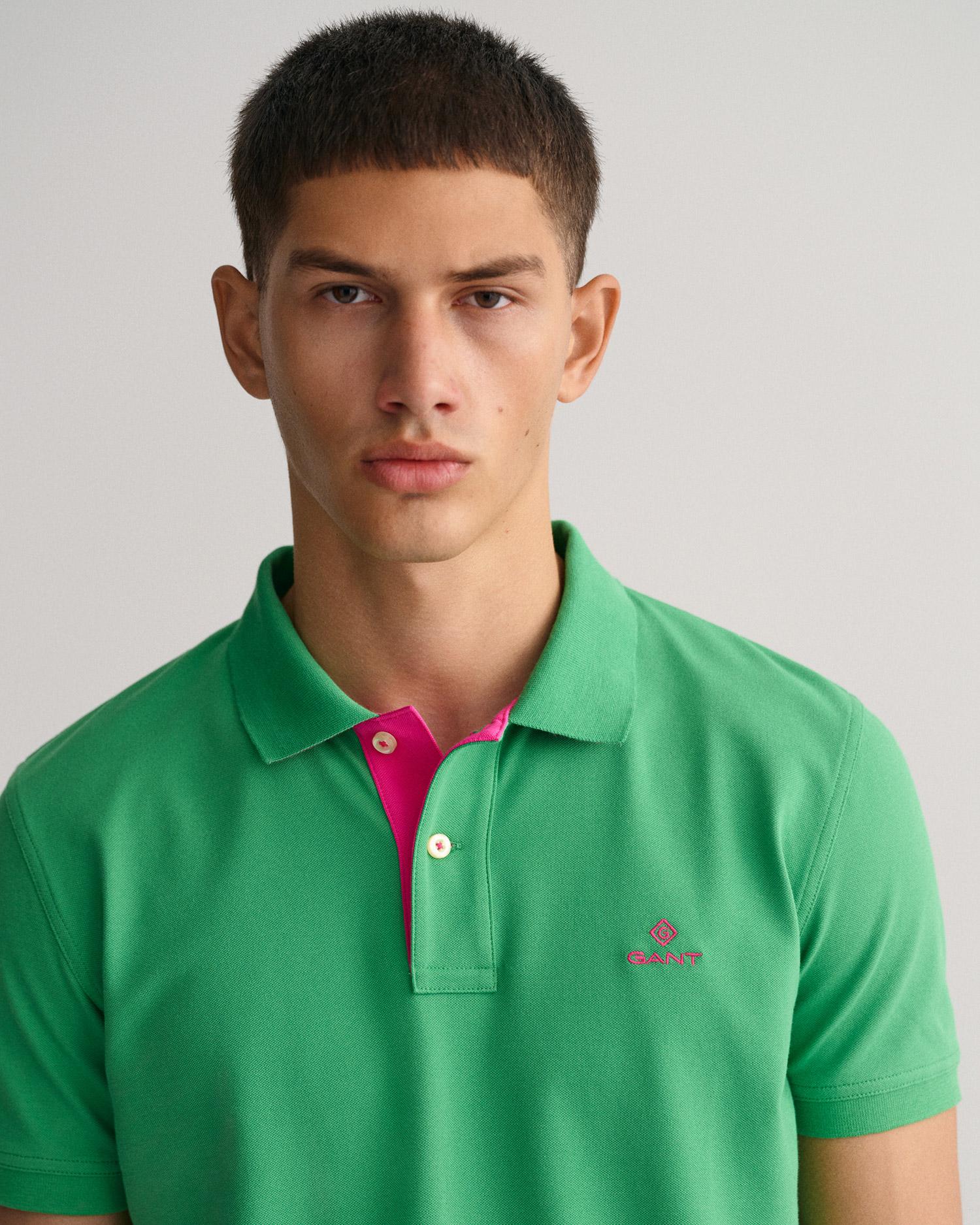 GANT Erkek Yeşil Slim Fit Polo