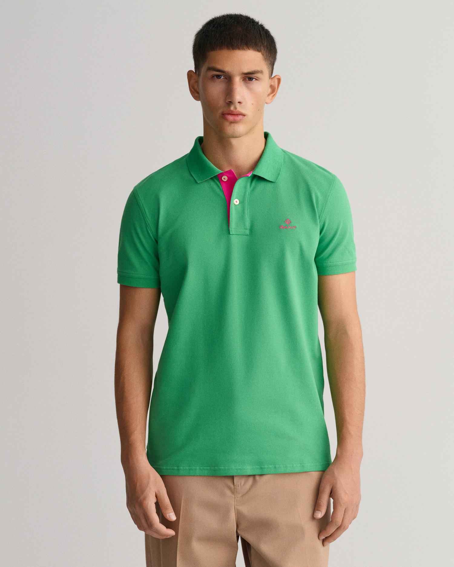 GANT Erkek Yeşil Slim Fit Polo