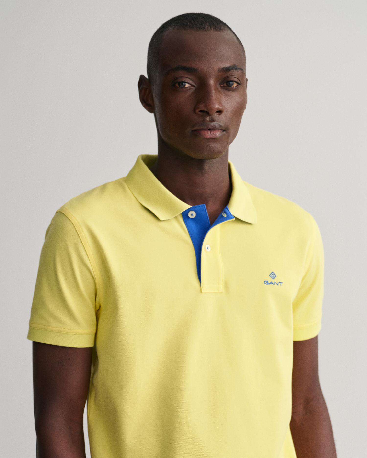 GANT Erkek Sarı Slim Fit Polo