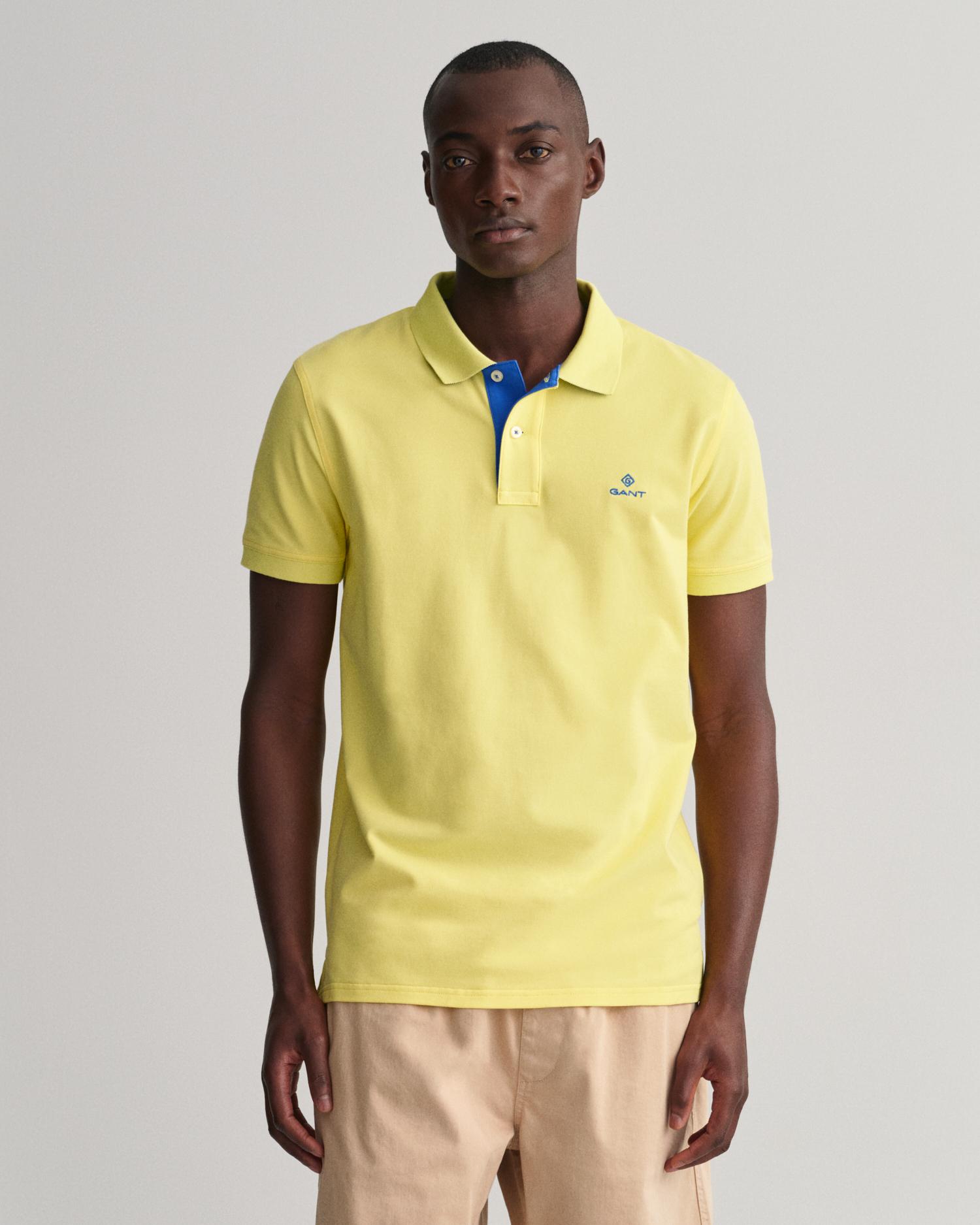 GANT Erkek Sarı Slim Fit Polo