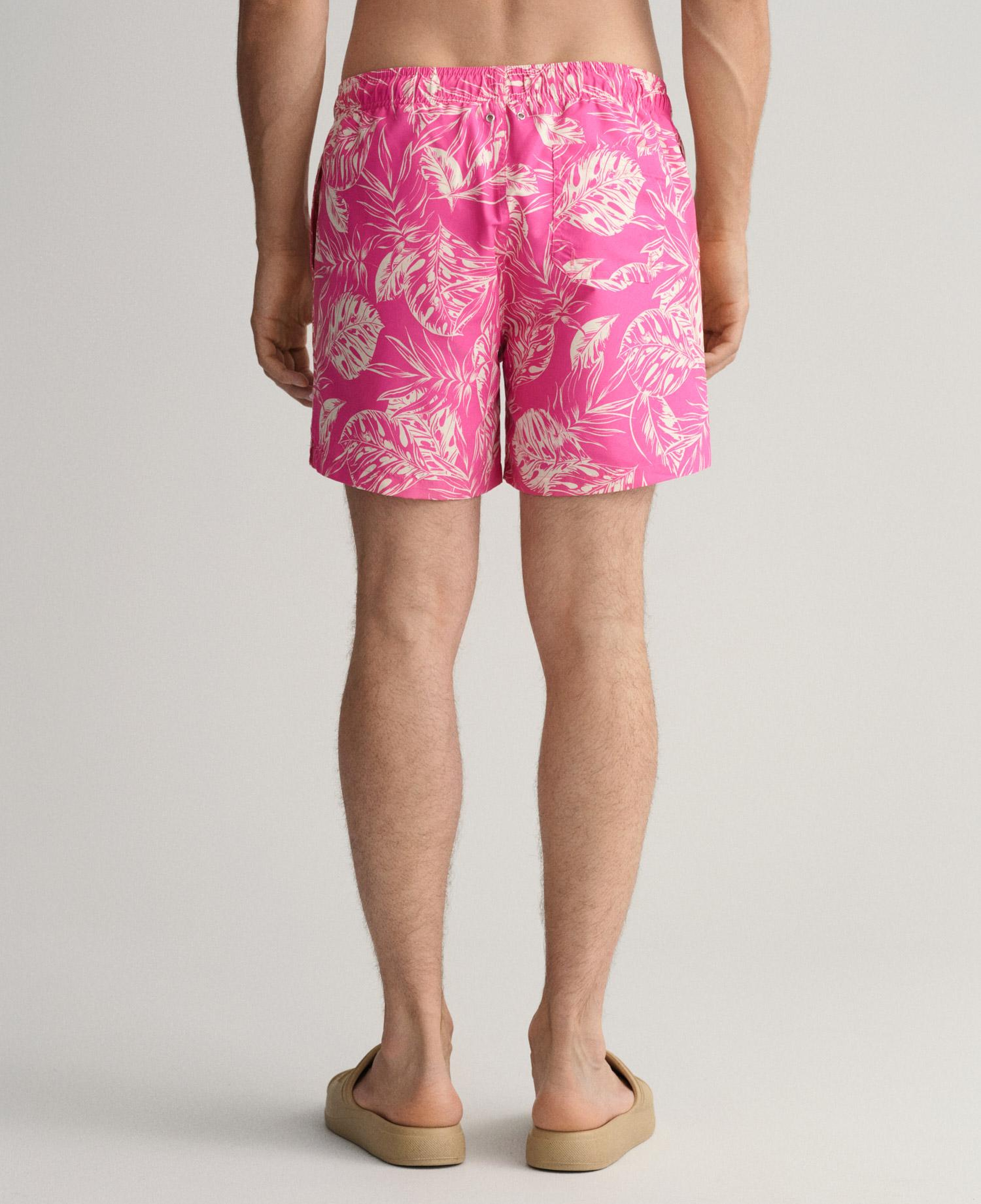 GANT Erkek Pembe Classic Fit Desenli Mayo Şort