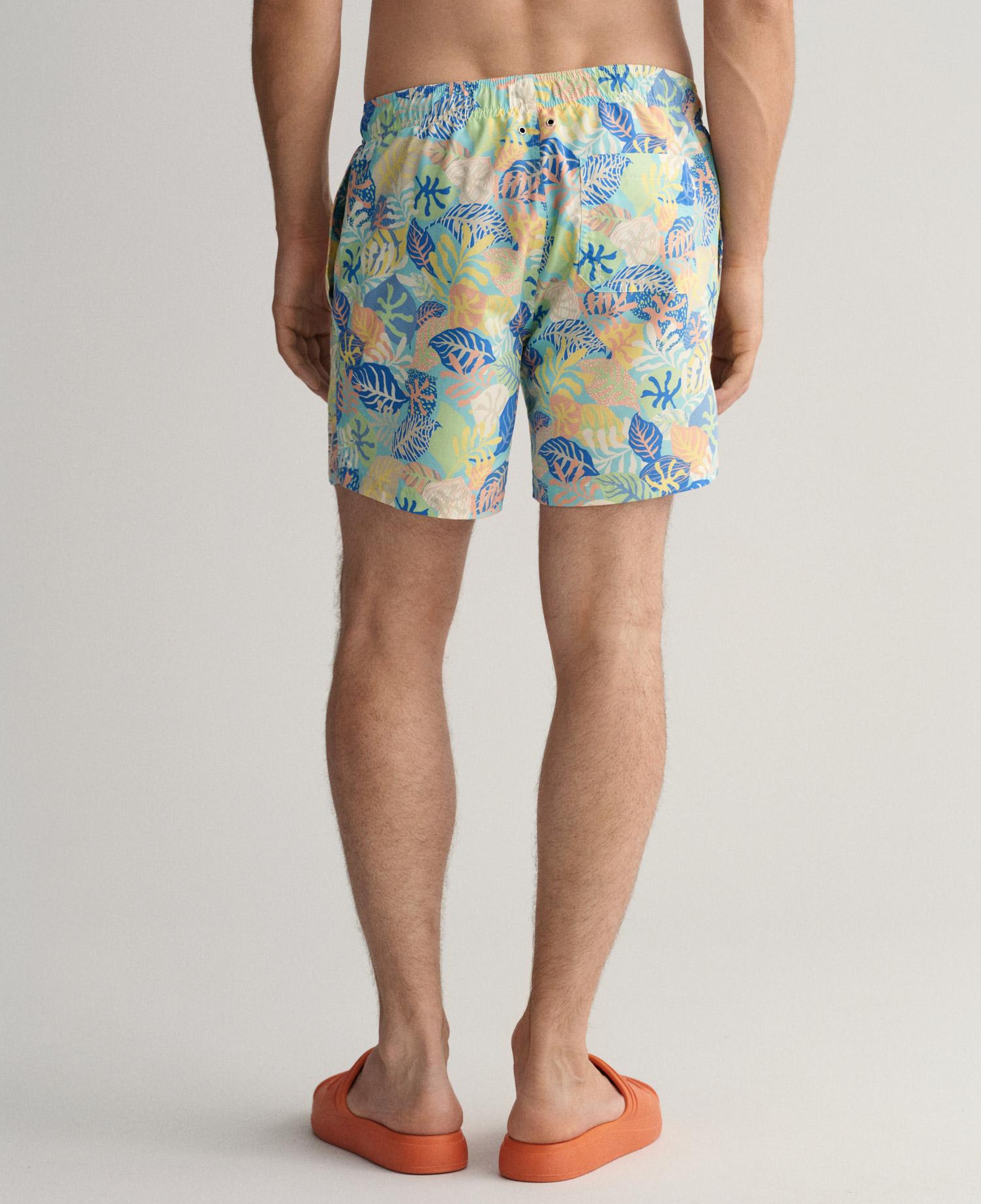 GANT Erkek Mavi Classic Fit Desenli Mayo Şort