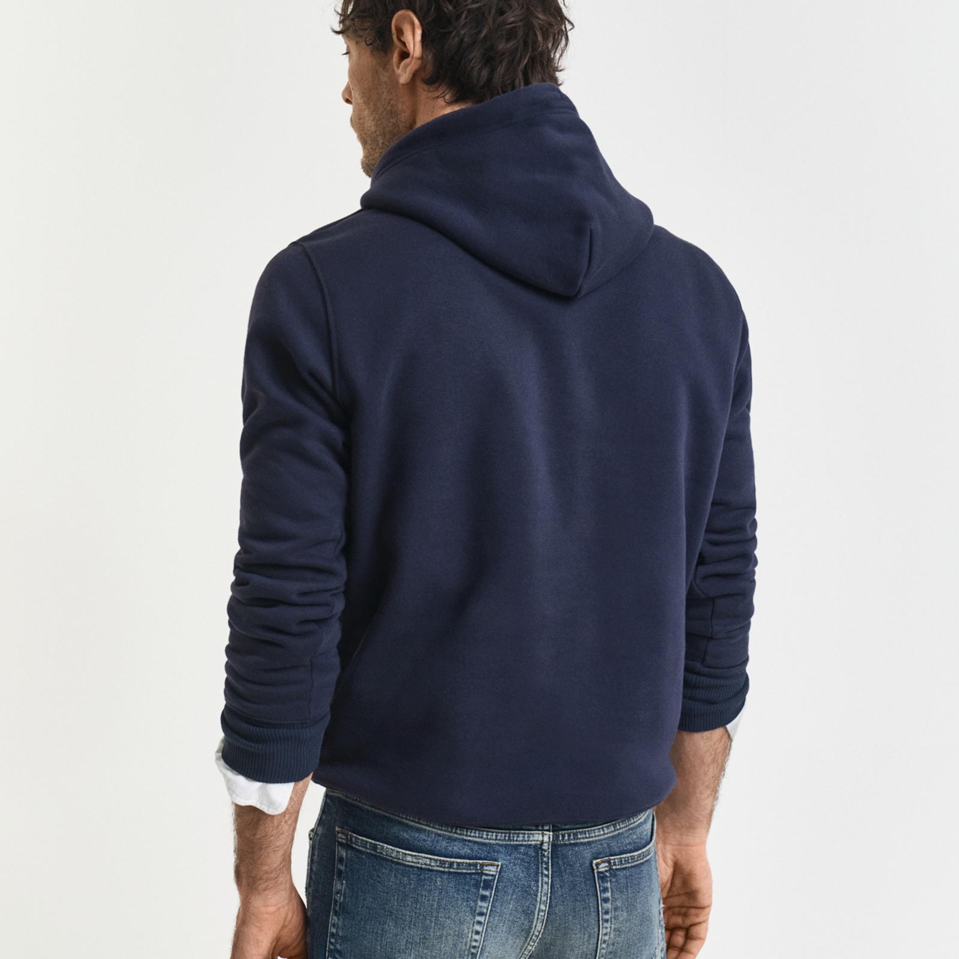 GANT Erkek Lacivert Regular Fit Kapüşonlu Sweatshirt