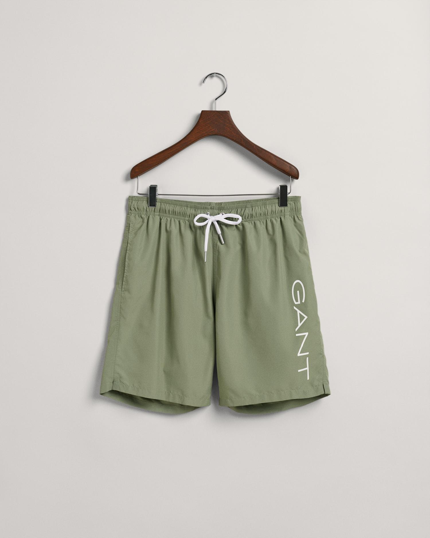 GANT Erkek Yeşil Logolu Mayo Şort
