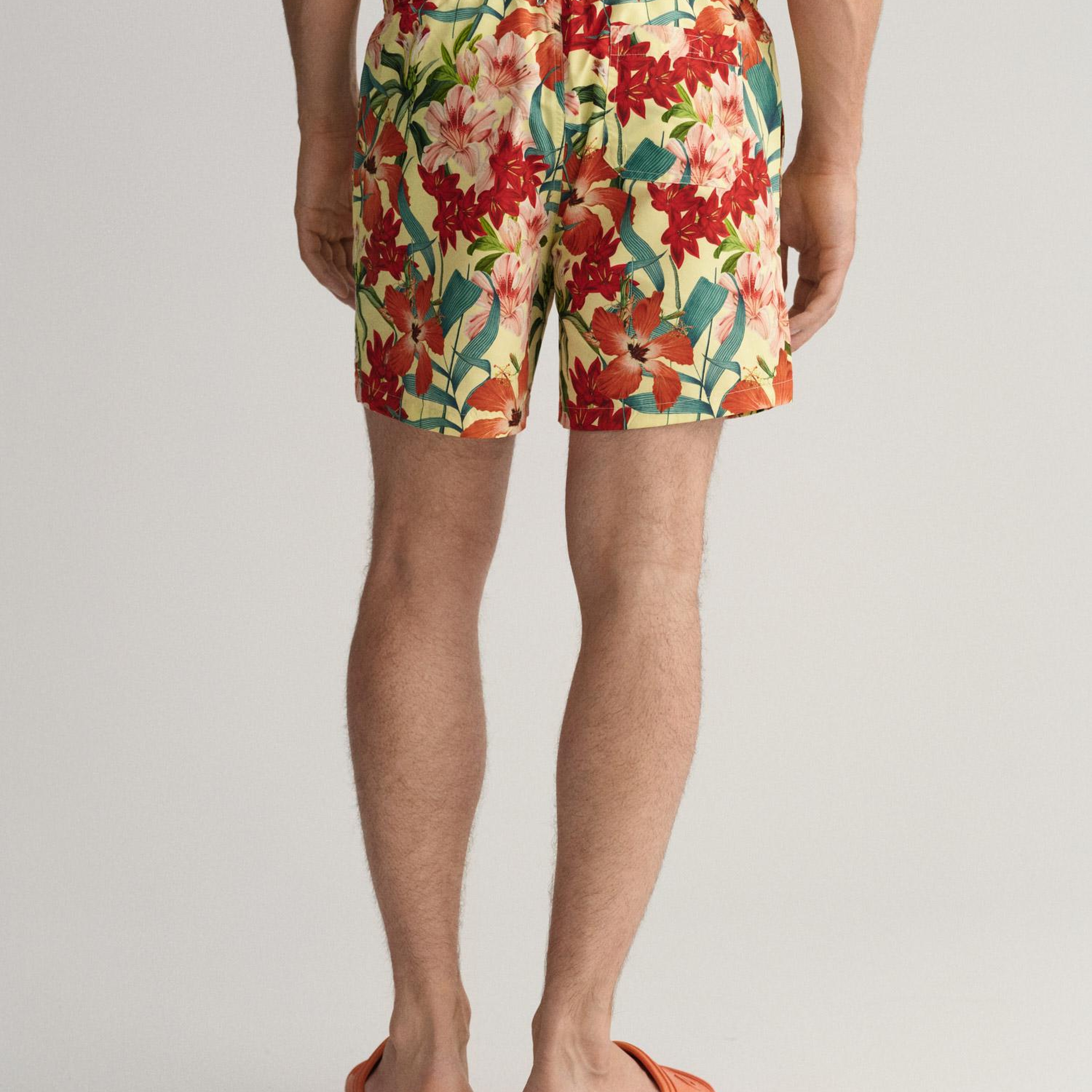 GANT Erkek Sarı Classic Fit Desenli Mayo Şort