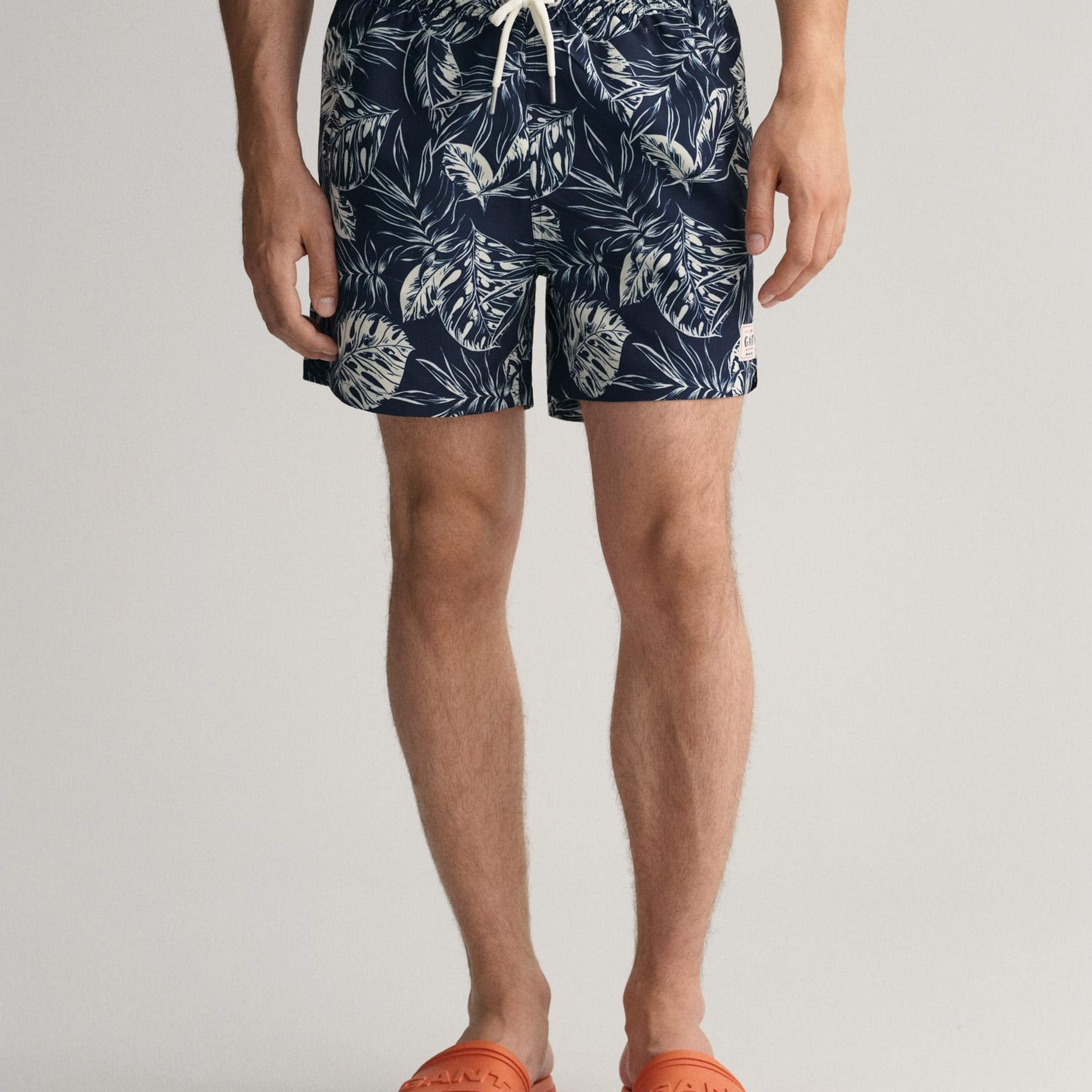 GANT Erkek Mavi Classic Fit Desenli Mayo Şort