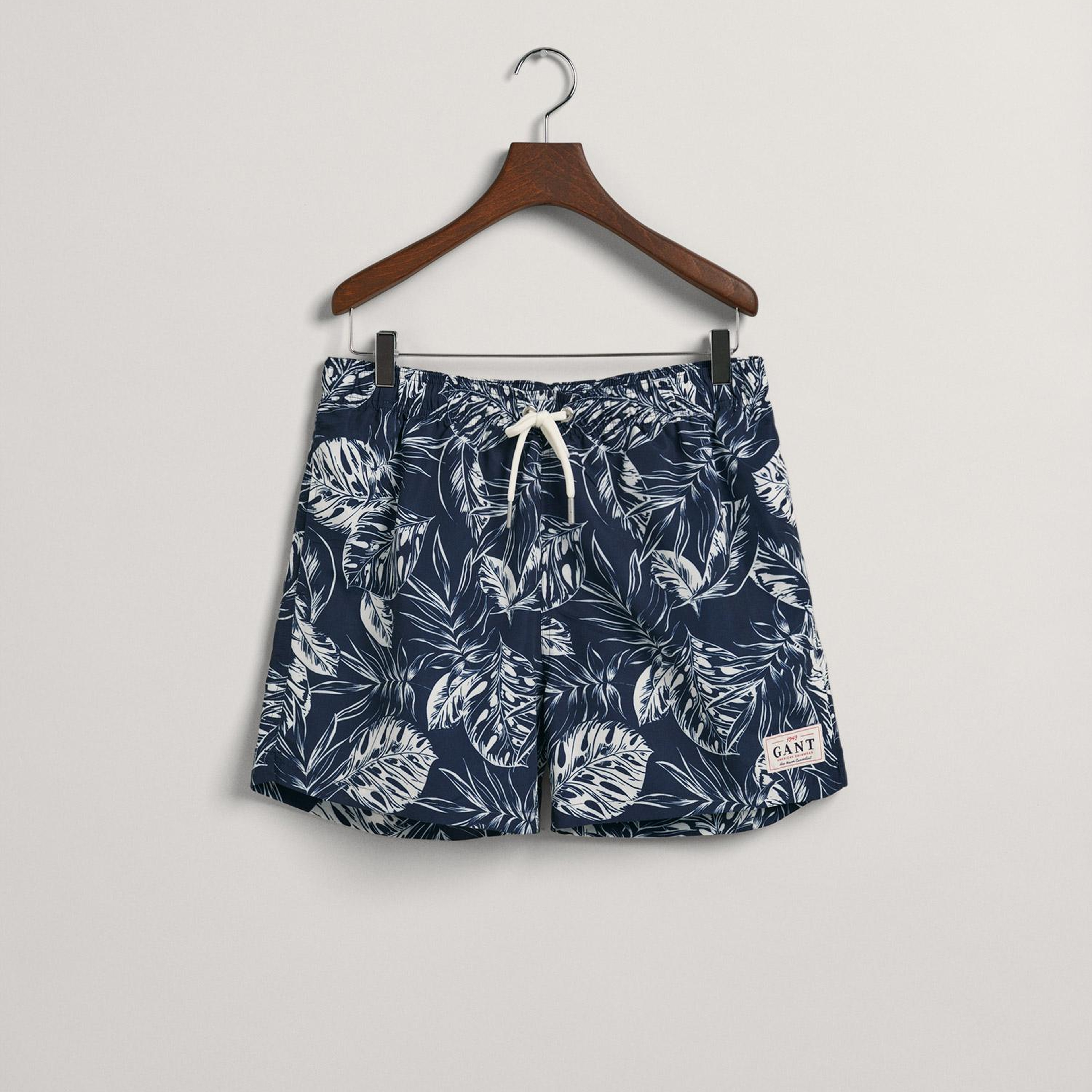 GANT Erkek Mavi Classic Fit Desenli Mayo Şort