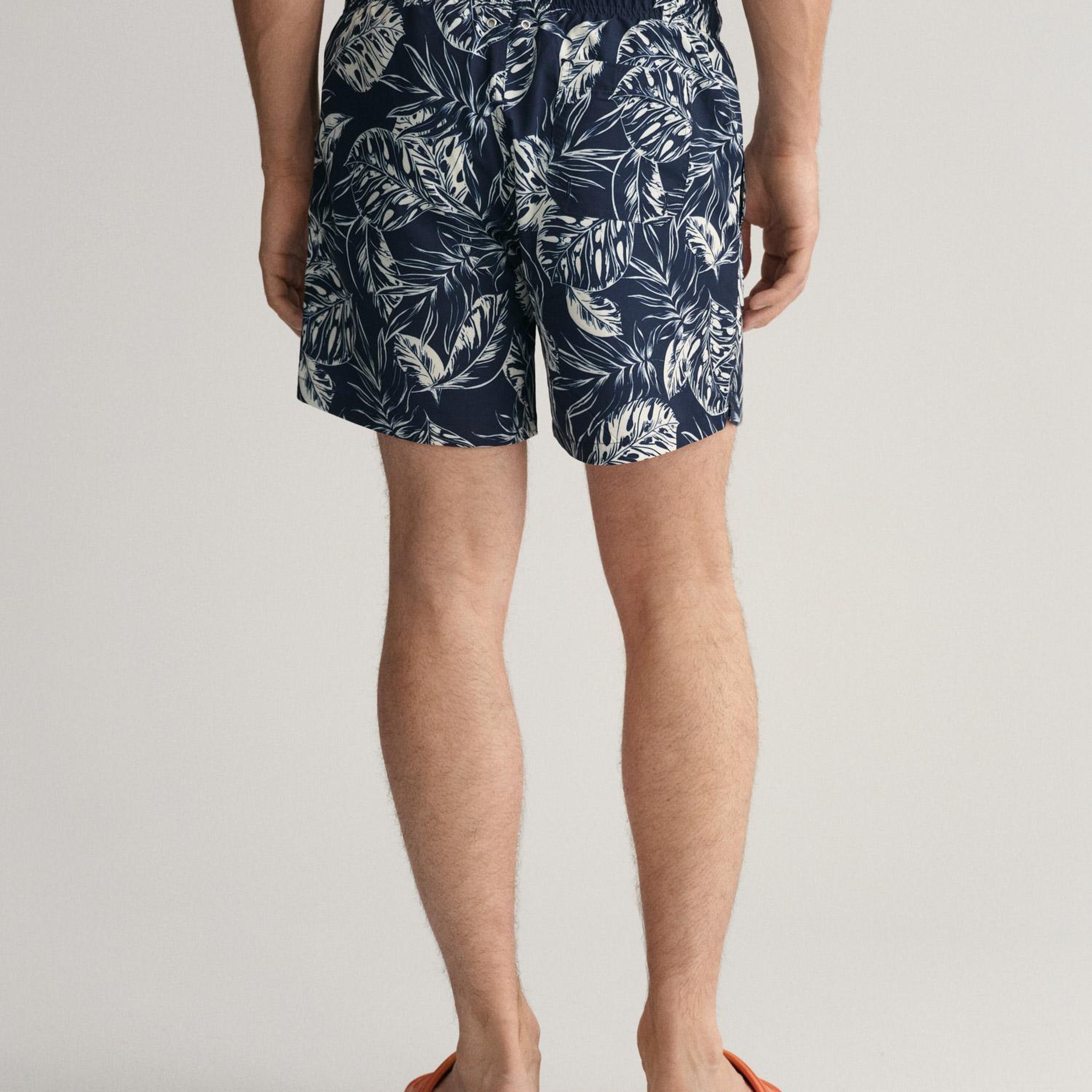 GANT Erkek Mavi Classic Fit Desenli Mayo Şort