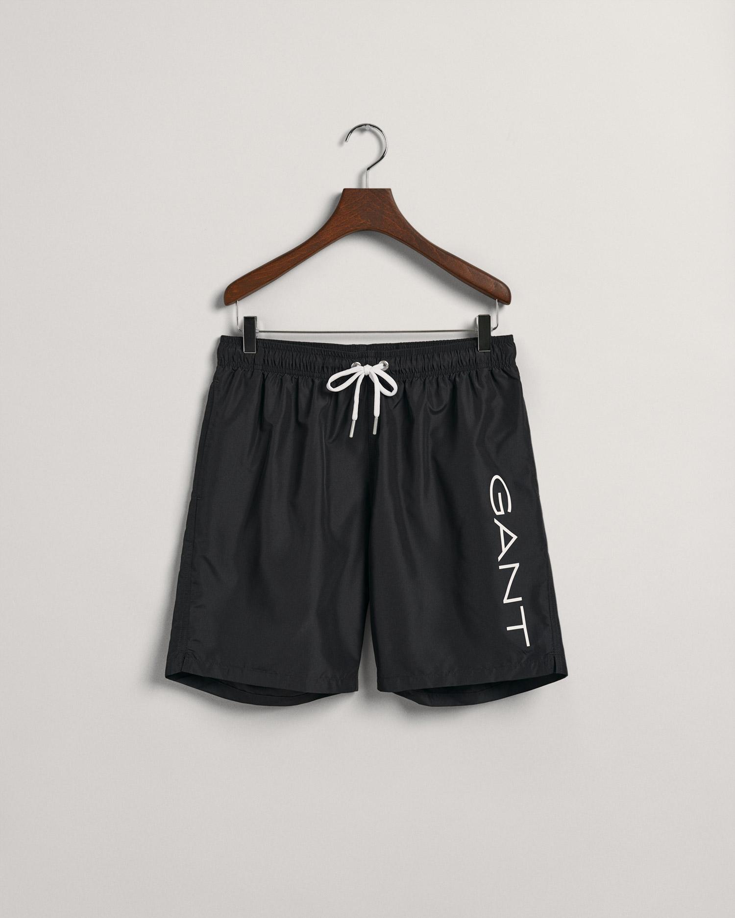 GANT Erkek Siyah Logolu Mayo Şort