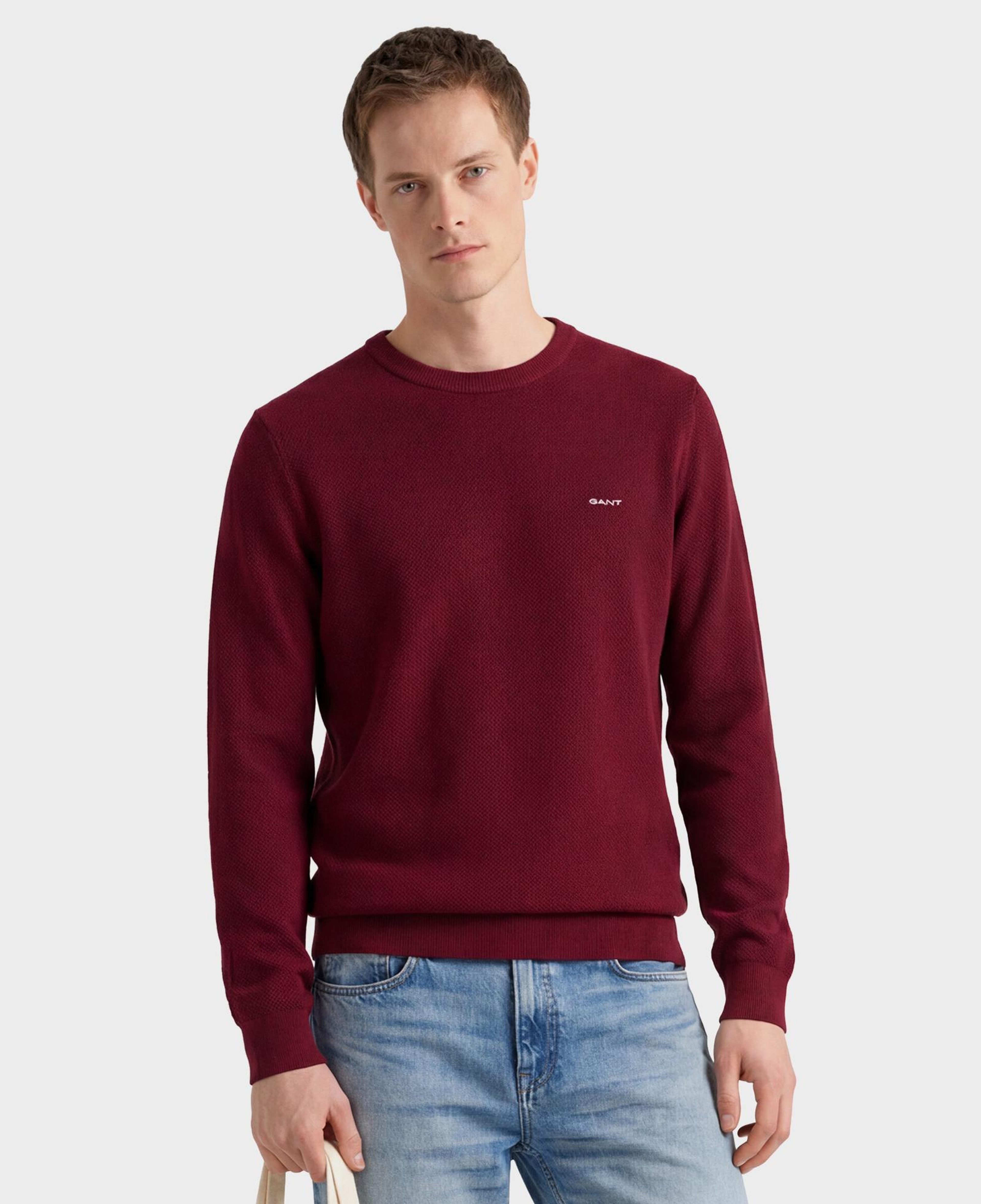 GANT Erkek Bordo Regular Fit Bisiklet Yaka Kazak