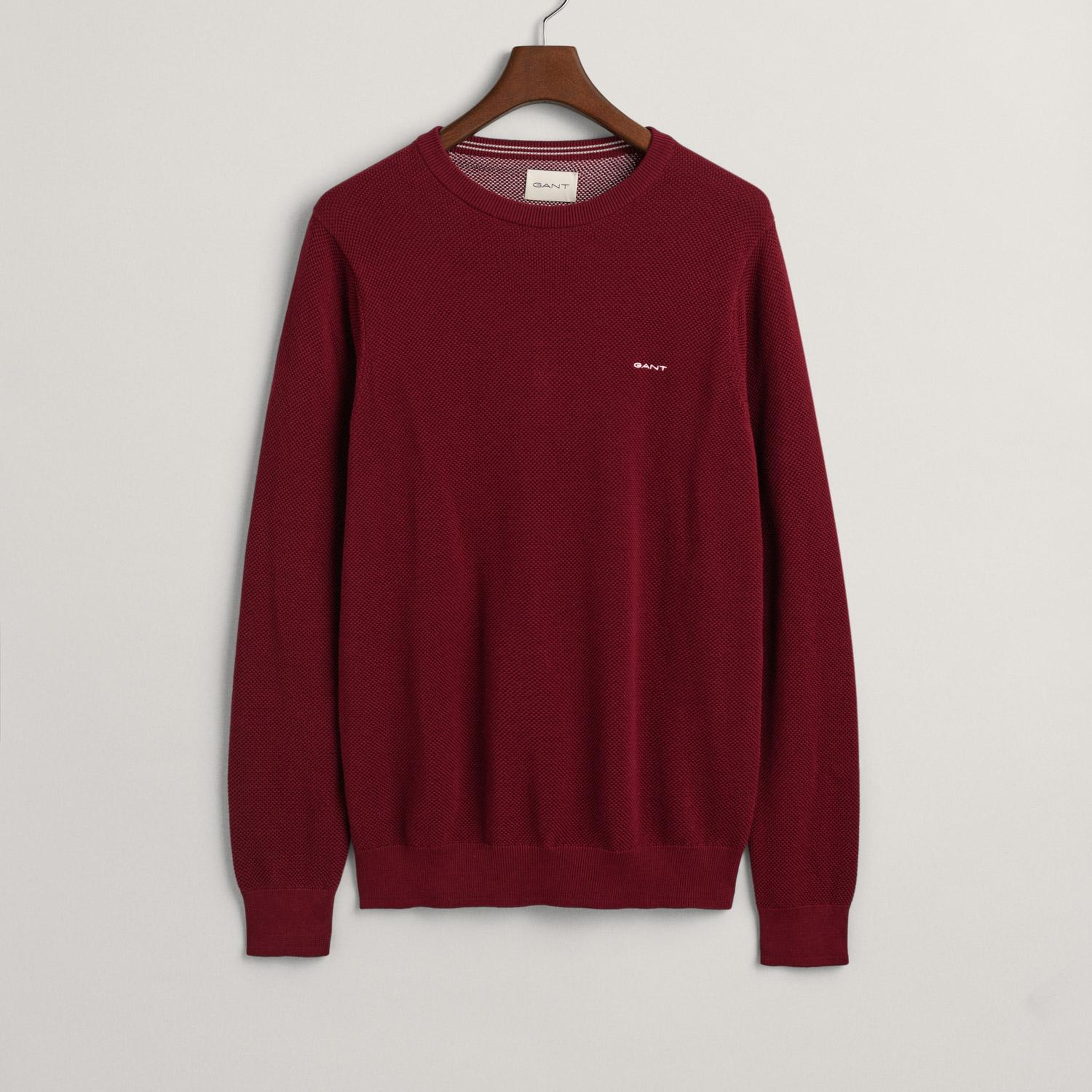 GANT Erkek Bordo Regular Fit Bisiklet Yaka Kazak