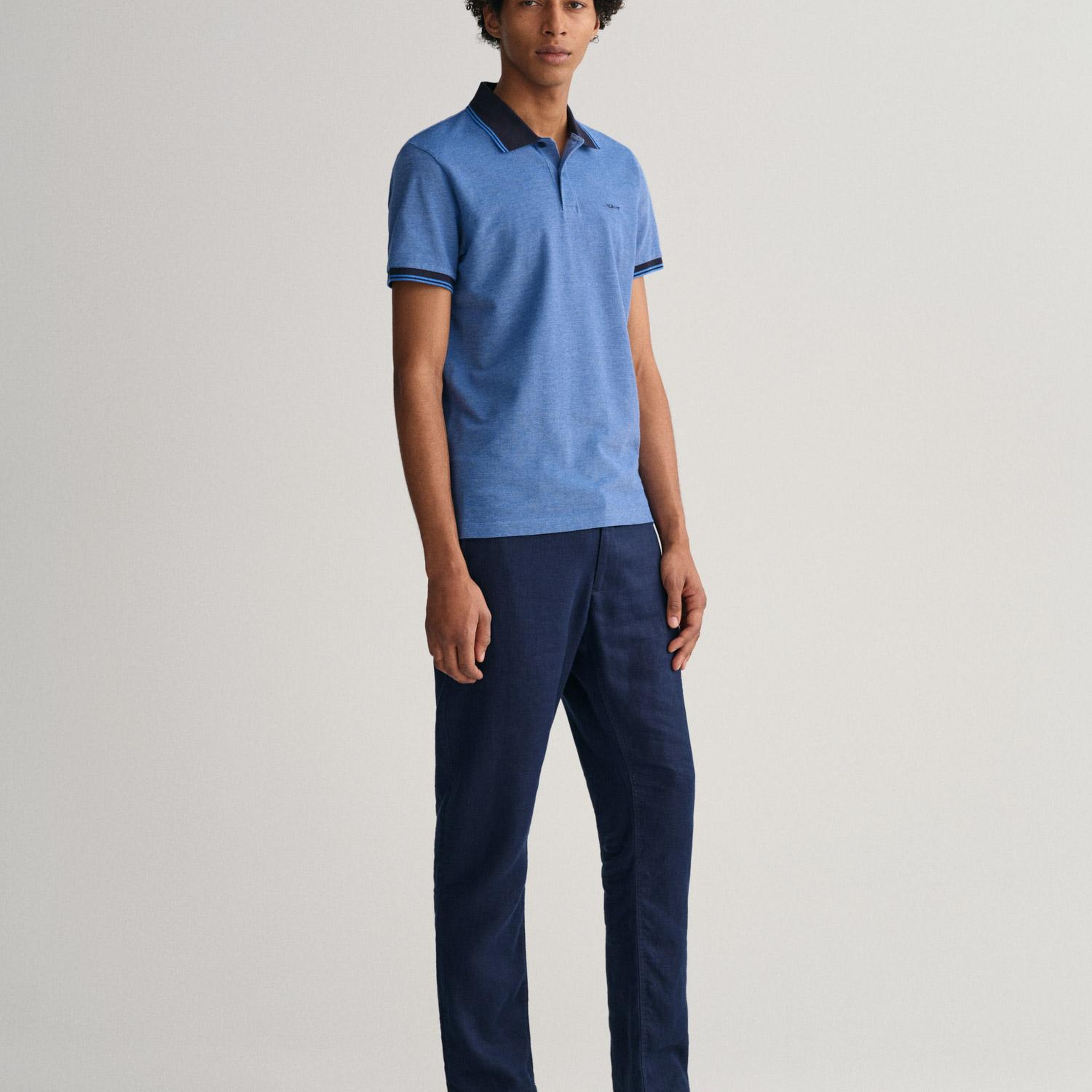 GANT Erkek Mavi Regular Fit Polo