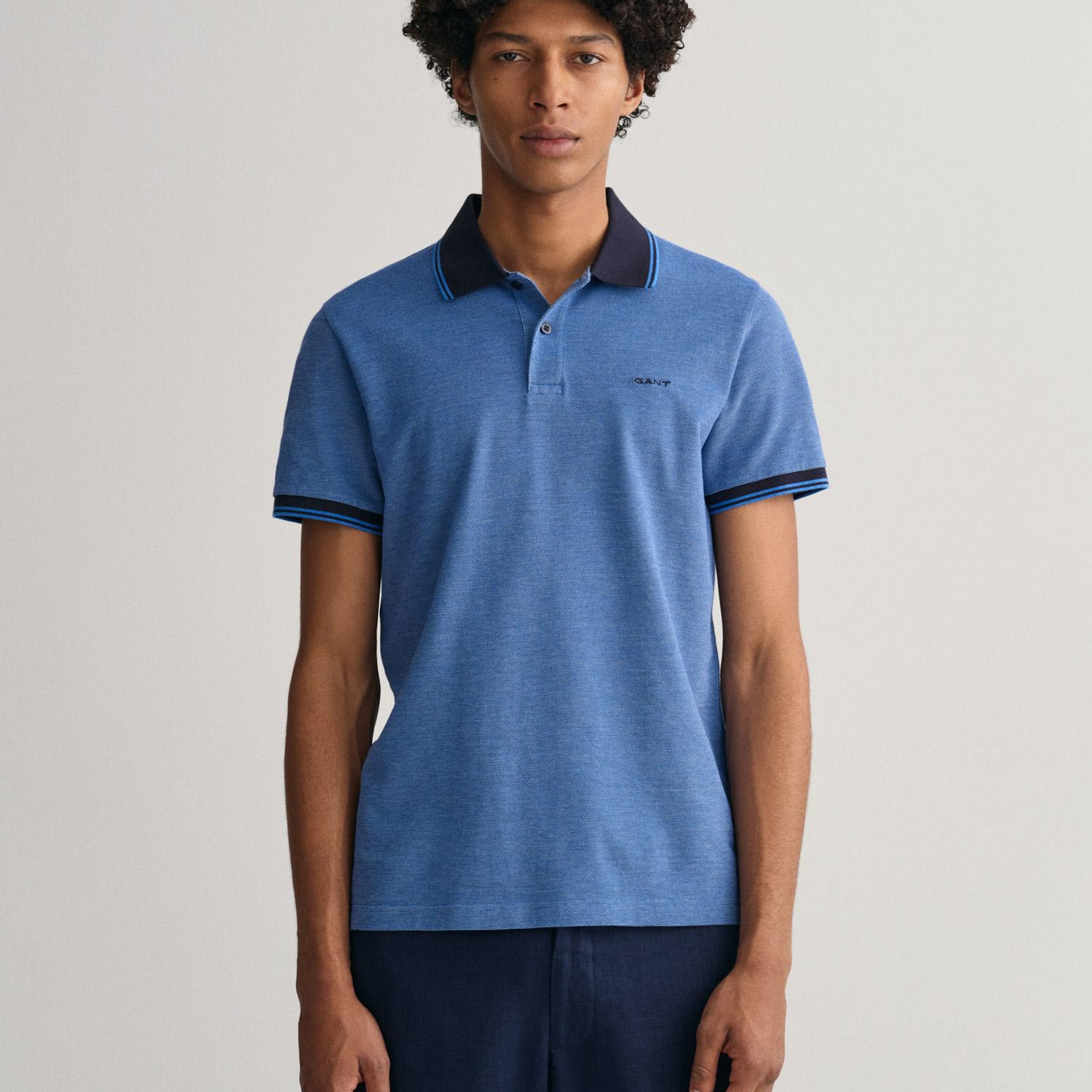 GANT Erkek Mavi Regular Fit Polo
