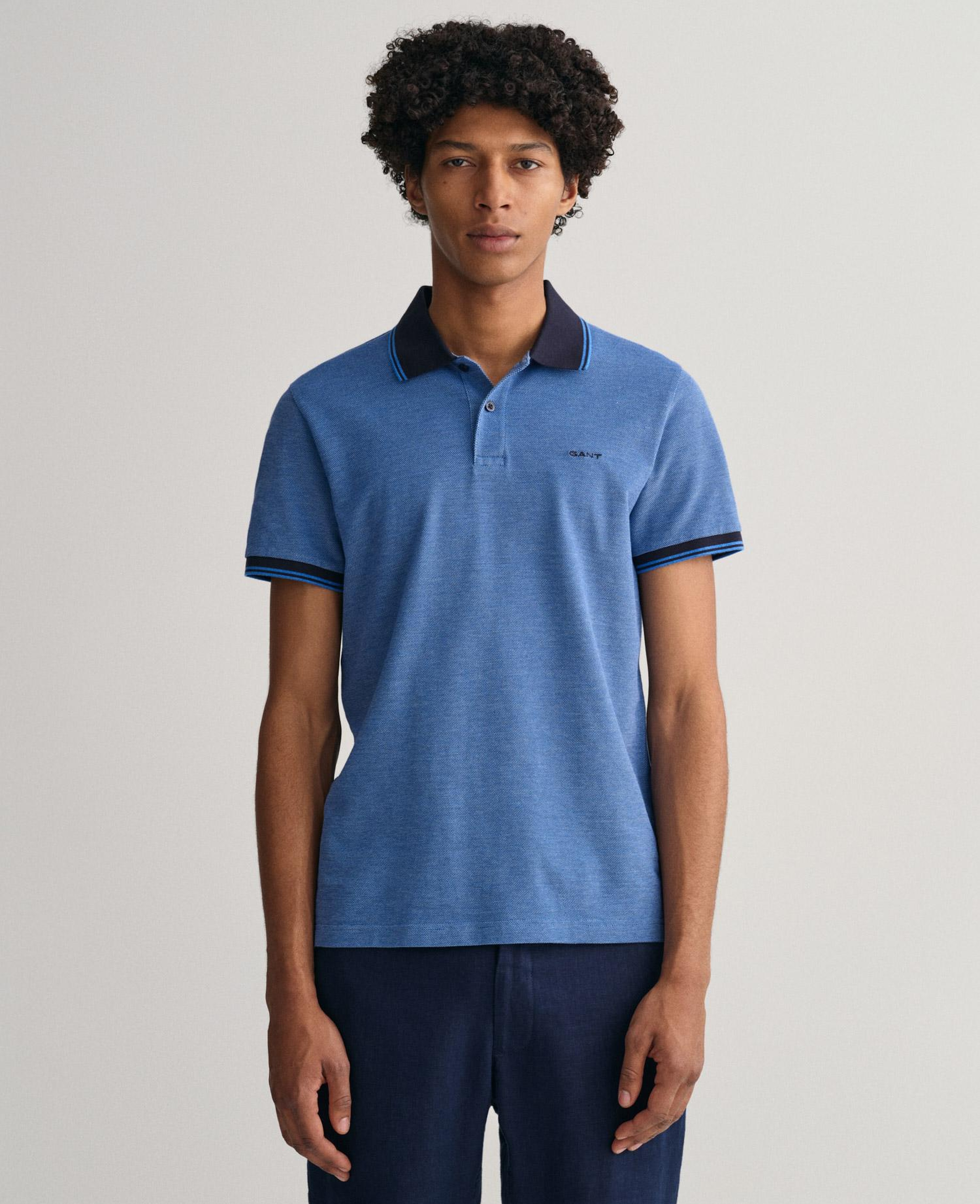GANT Erkek Mavi Regular Fit Polo
