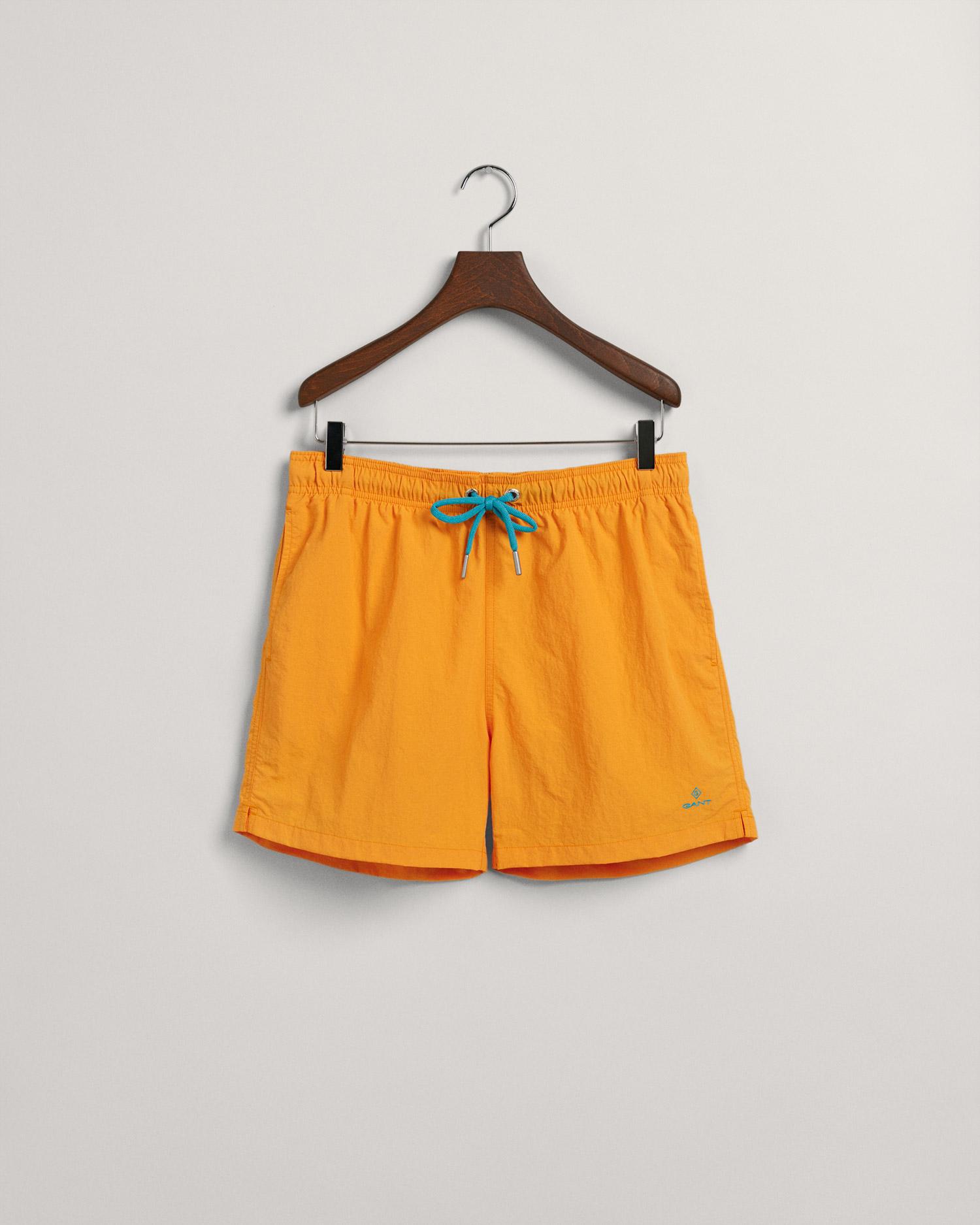 GANT Erkek Turuncu Classic Fit Mayo Şort