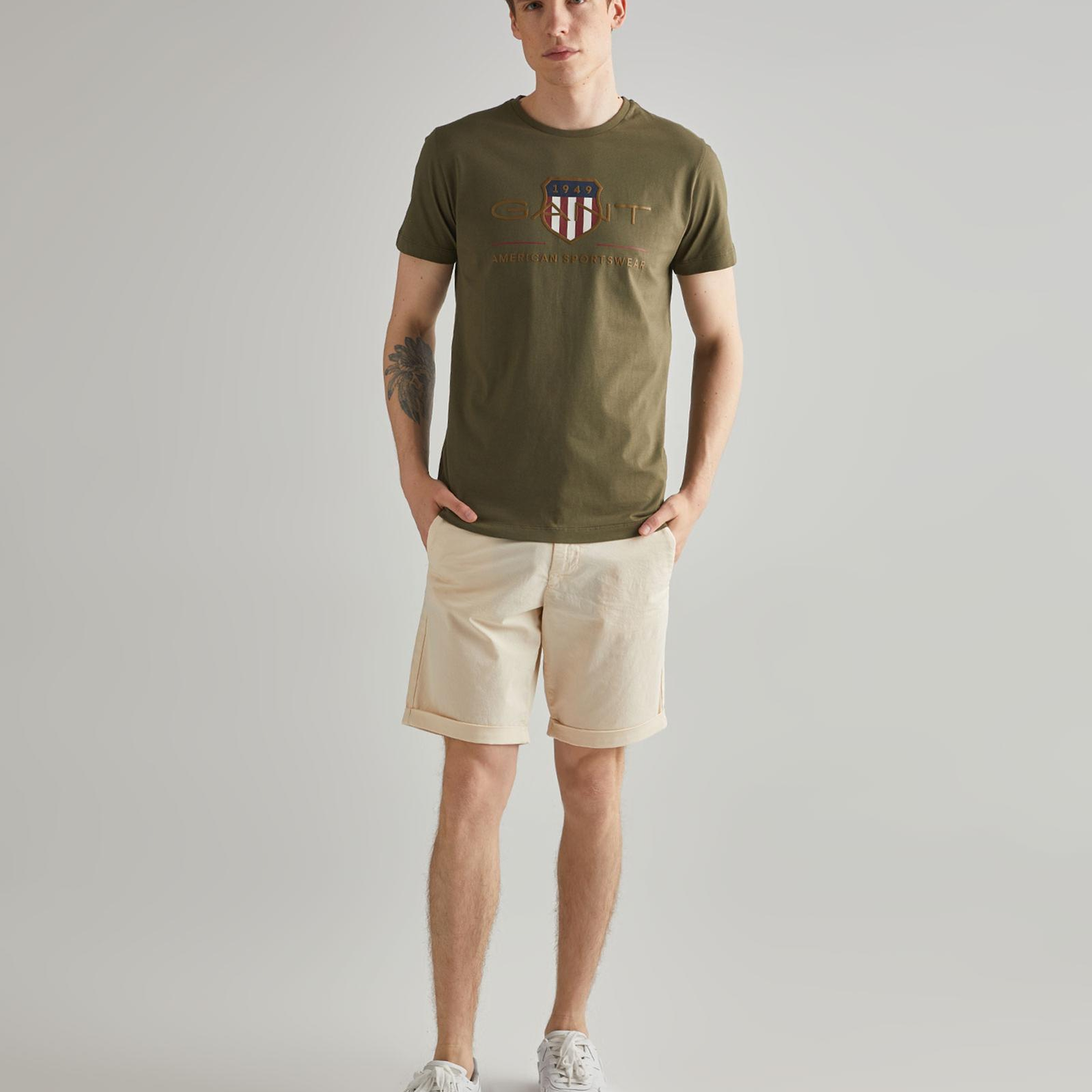 GANT Erkek Krem Regular Fit Şort