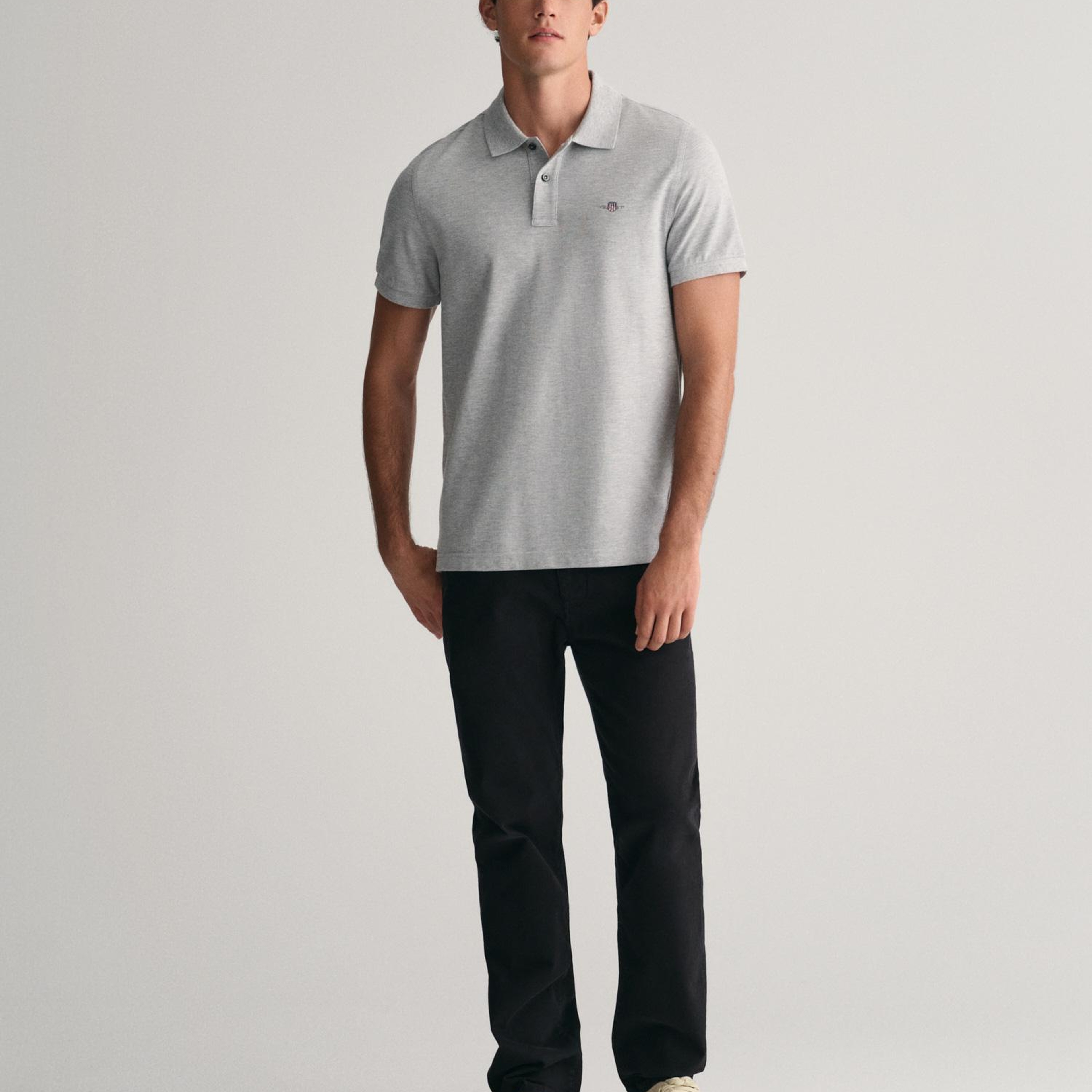 GANT Erkek Gri Regular Fit Polo