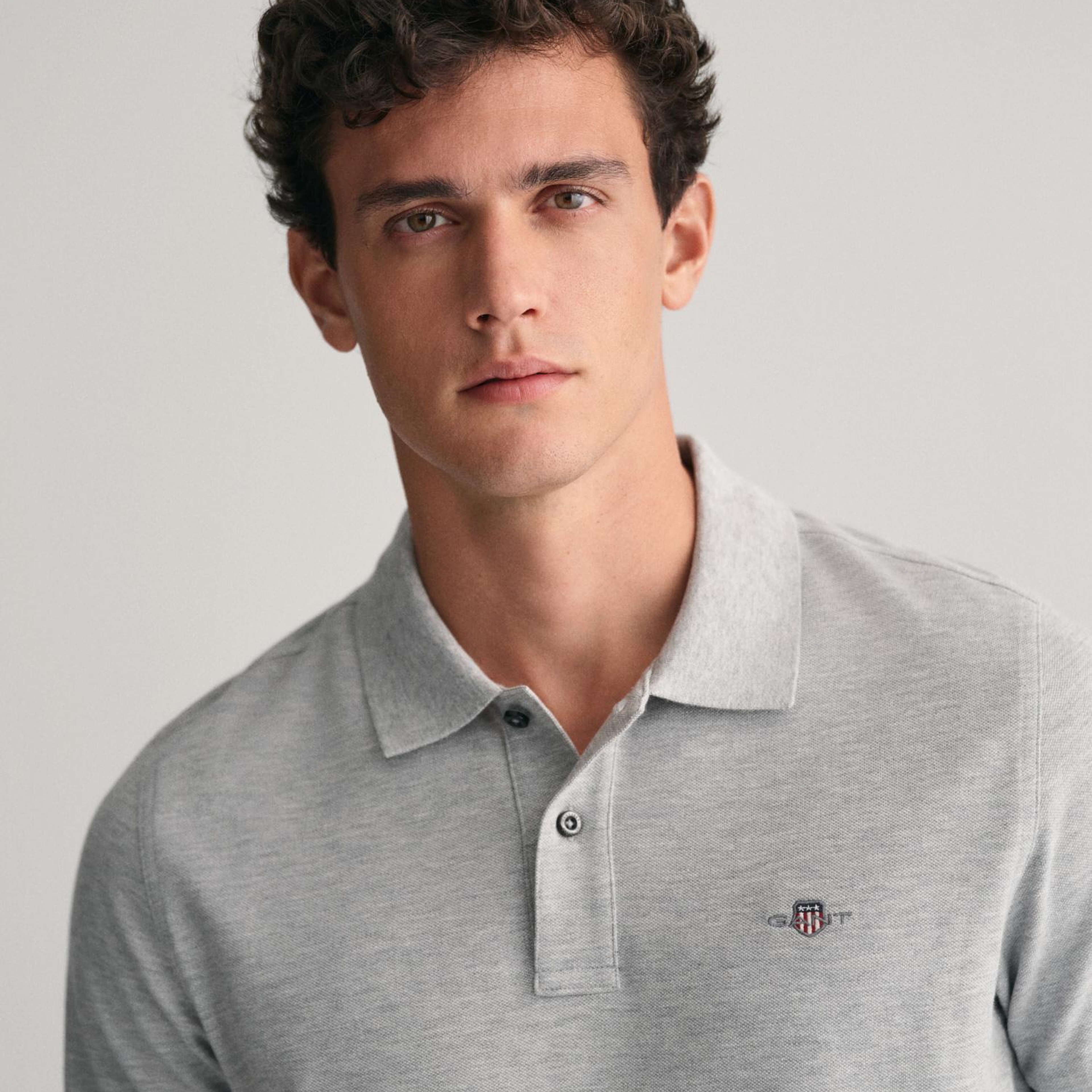 GANT Erkek Gri Regular Fit Polo