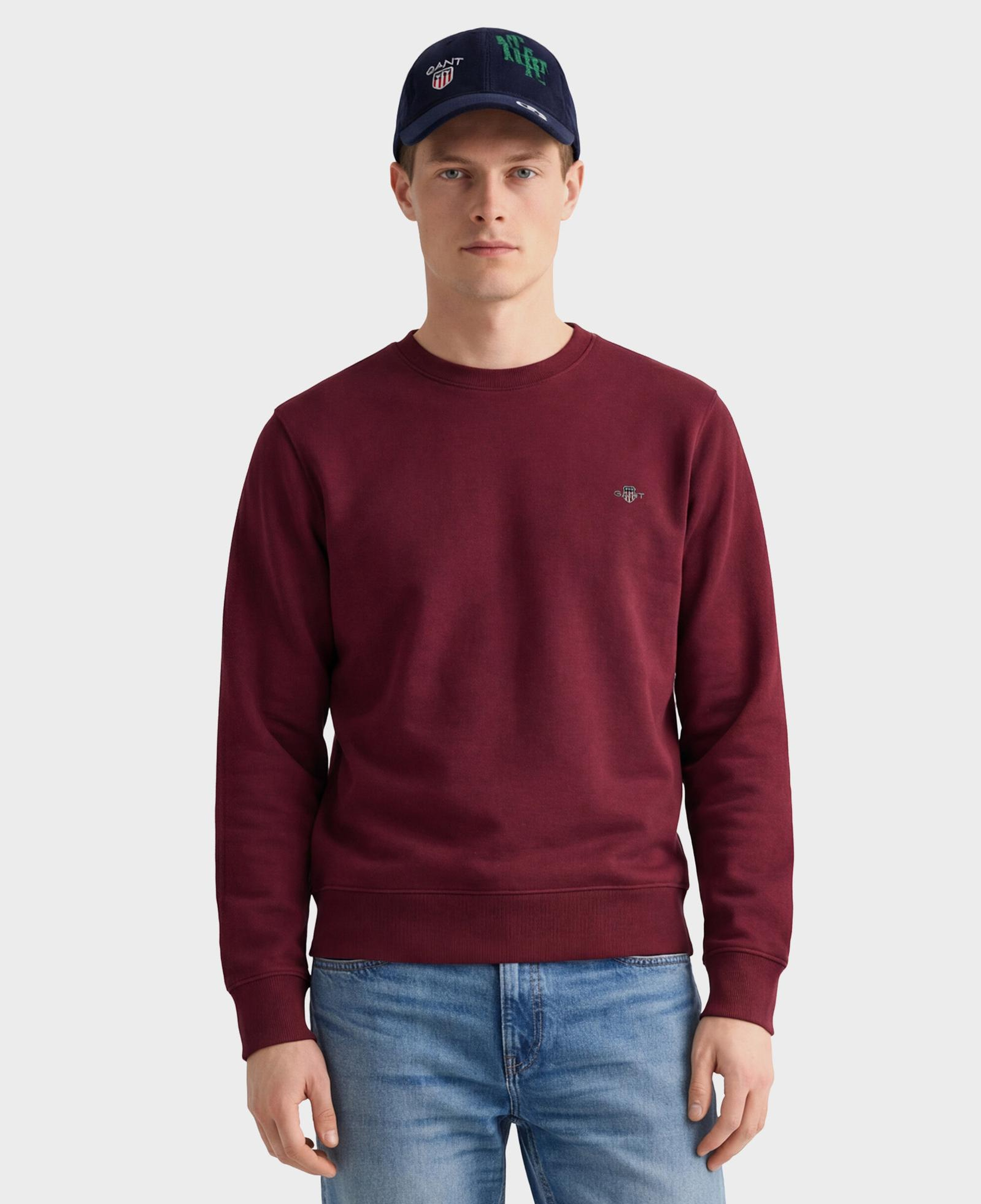 GANT Erkek Bordo Regular Fit Bisiklet Yaka Sweatshirt