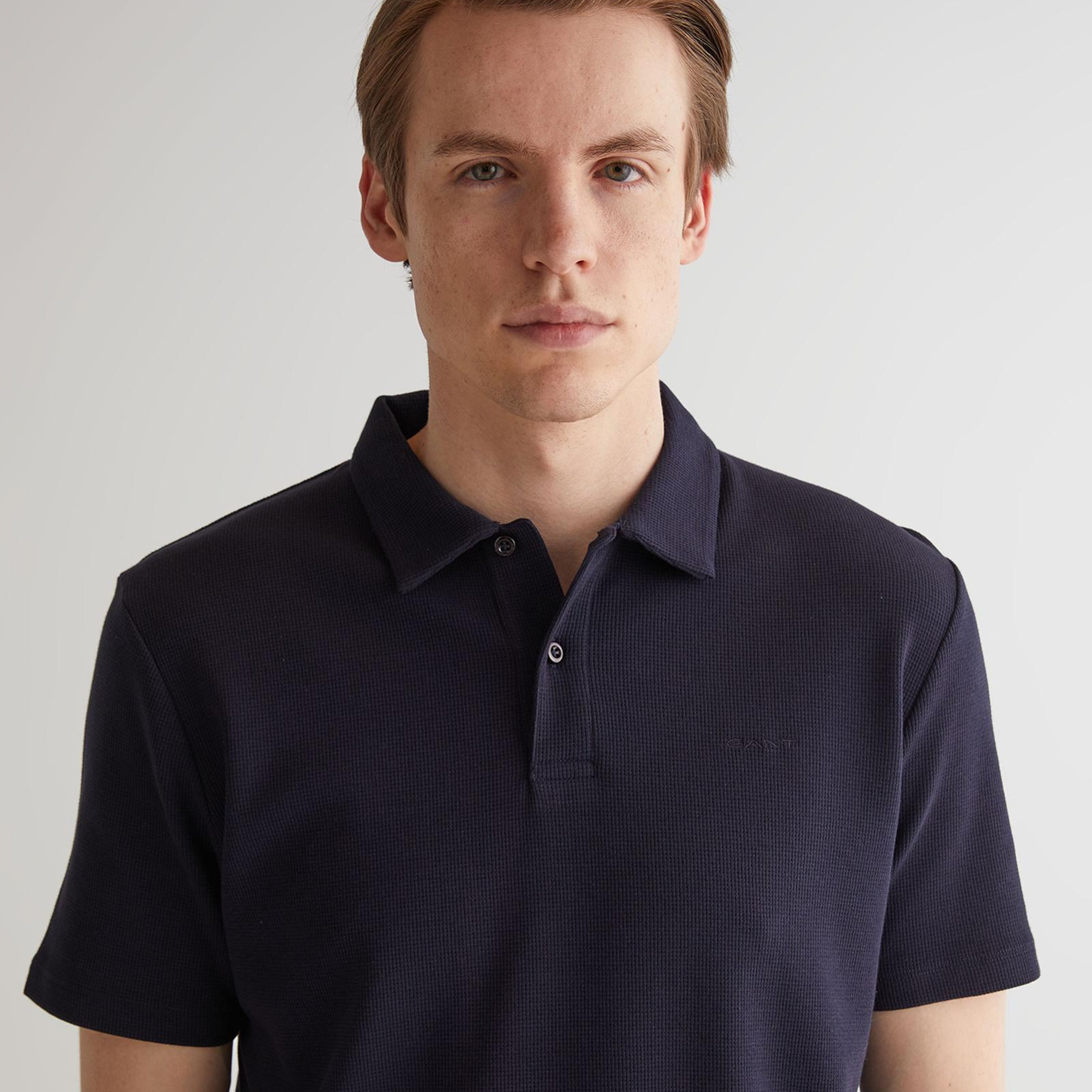 GANT Erkek Lacivert Regular Fit Dokulu Polo