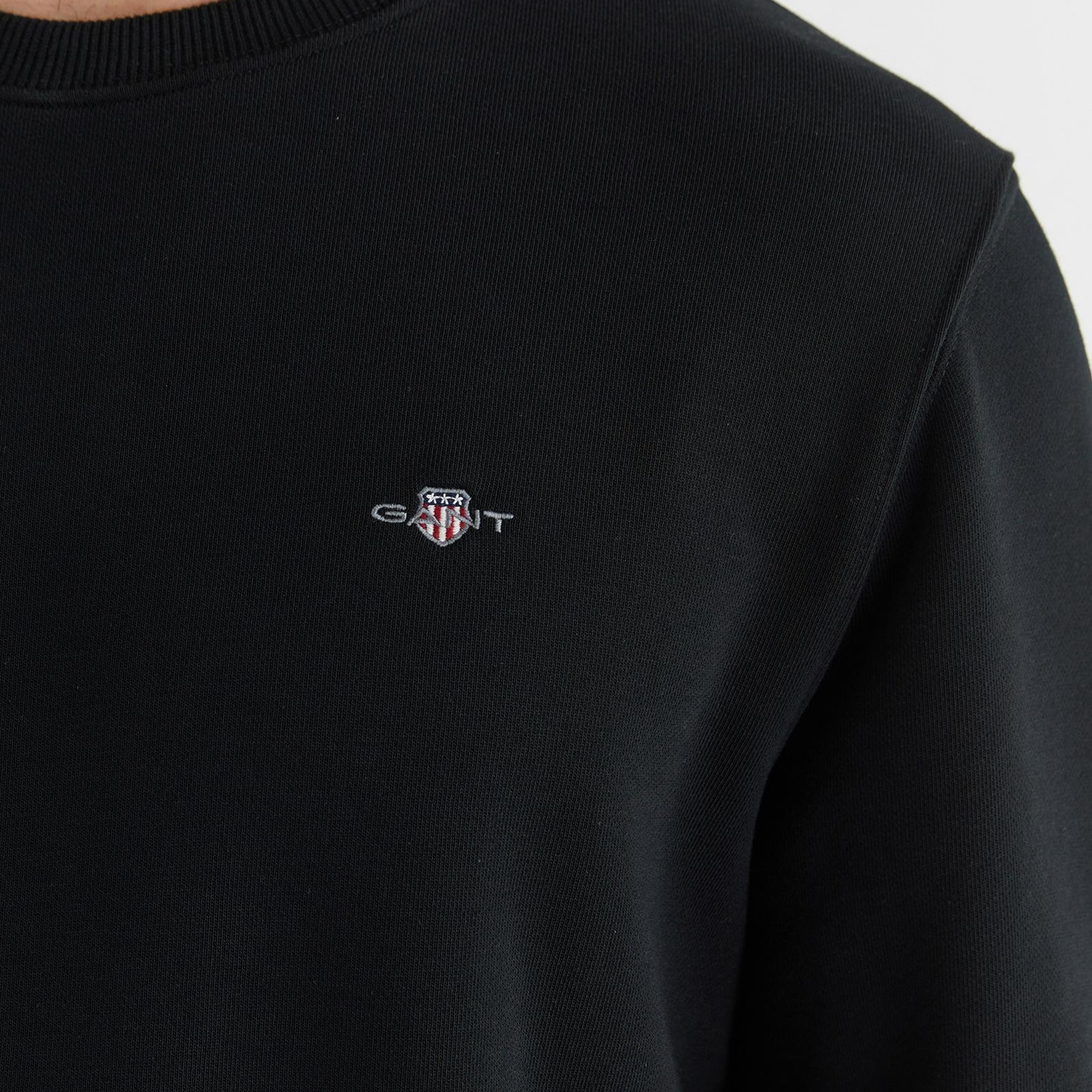 GANT Erkek Siyah Regular Fit Bisiklet Yaka Sweatshirt