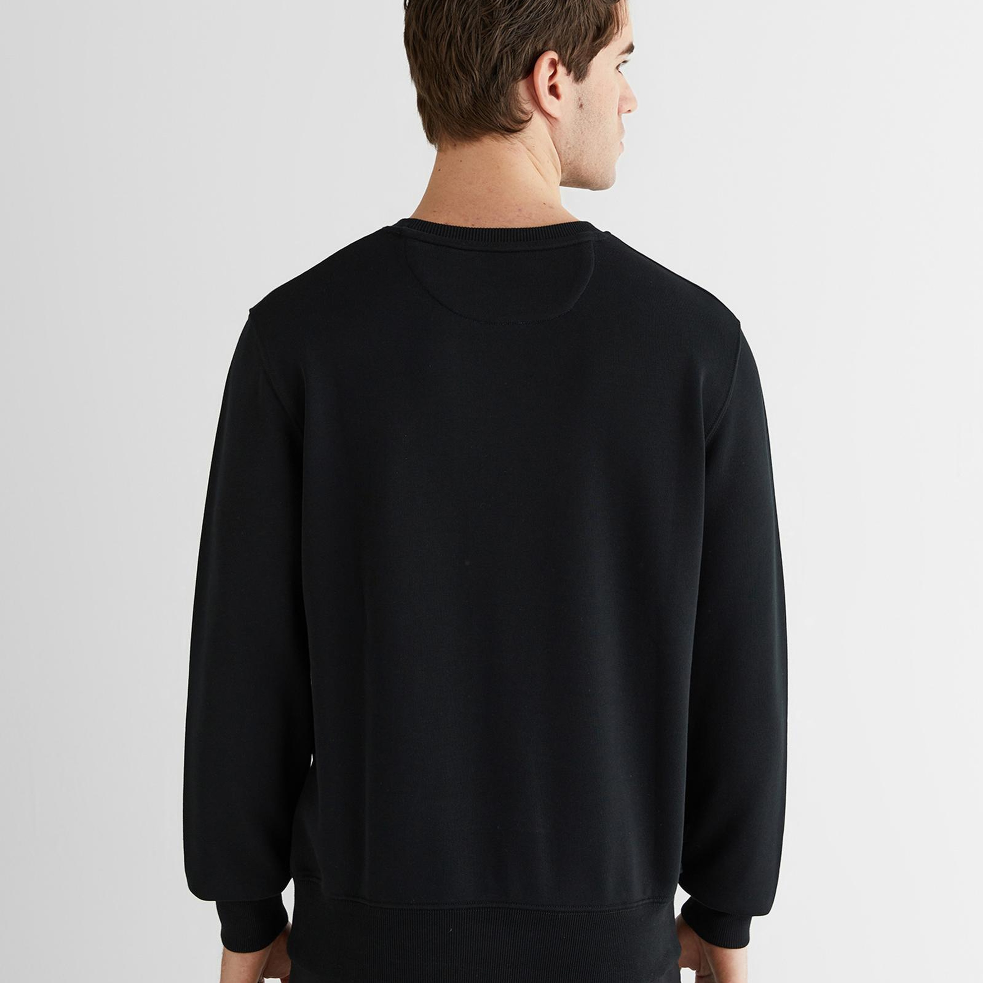 GANT Erkek Siyah Regular Fit Bisiklet Yaka Sweatshirt