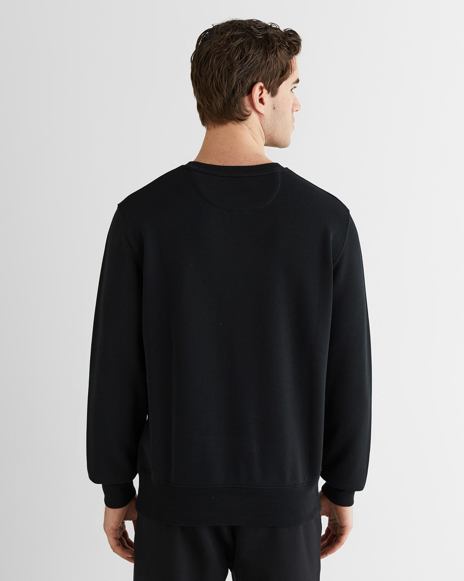 GANT Erkek Siyah Regular Fit Bisiklet Yaka Sweatshirt