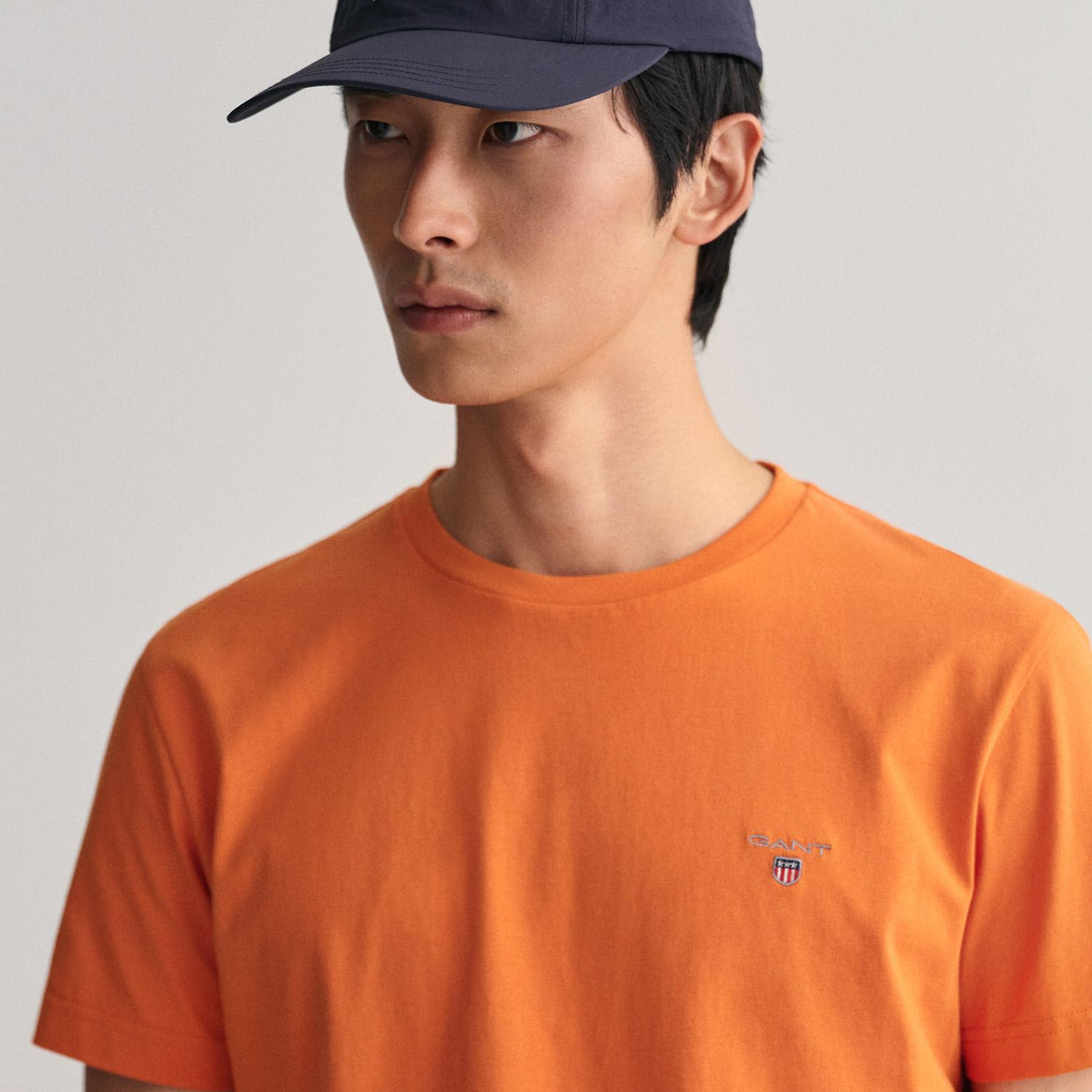 GANT Erkek Turuncu Regular Fit Bisiklet Yaka T-Shirt