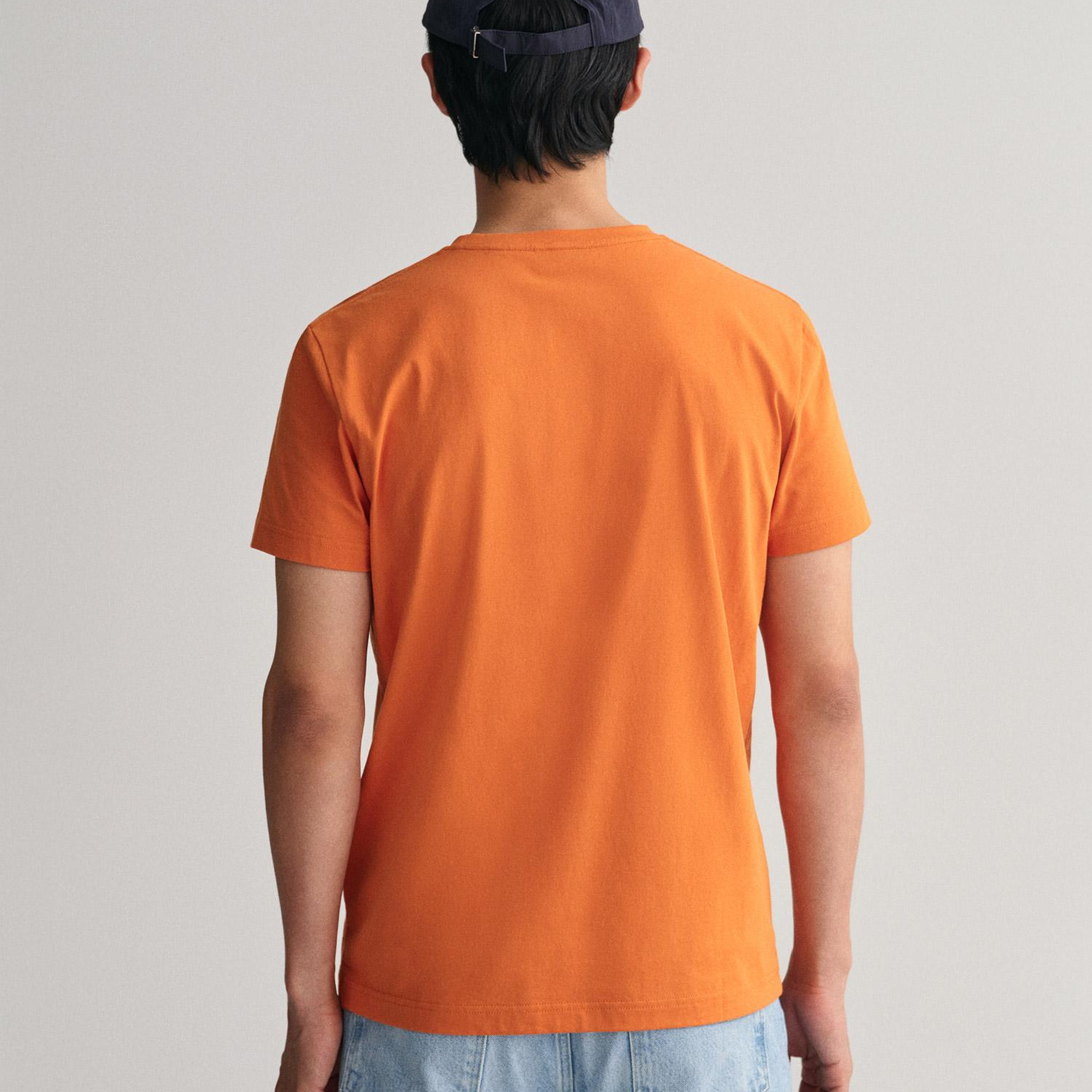 GANT Erkek Turuncu Regular Fit Bisiklet Yaka T-Shirt