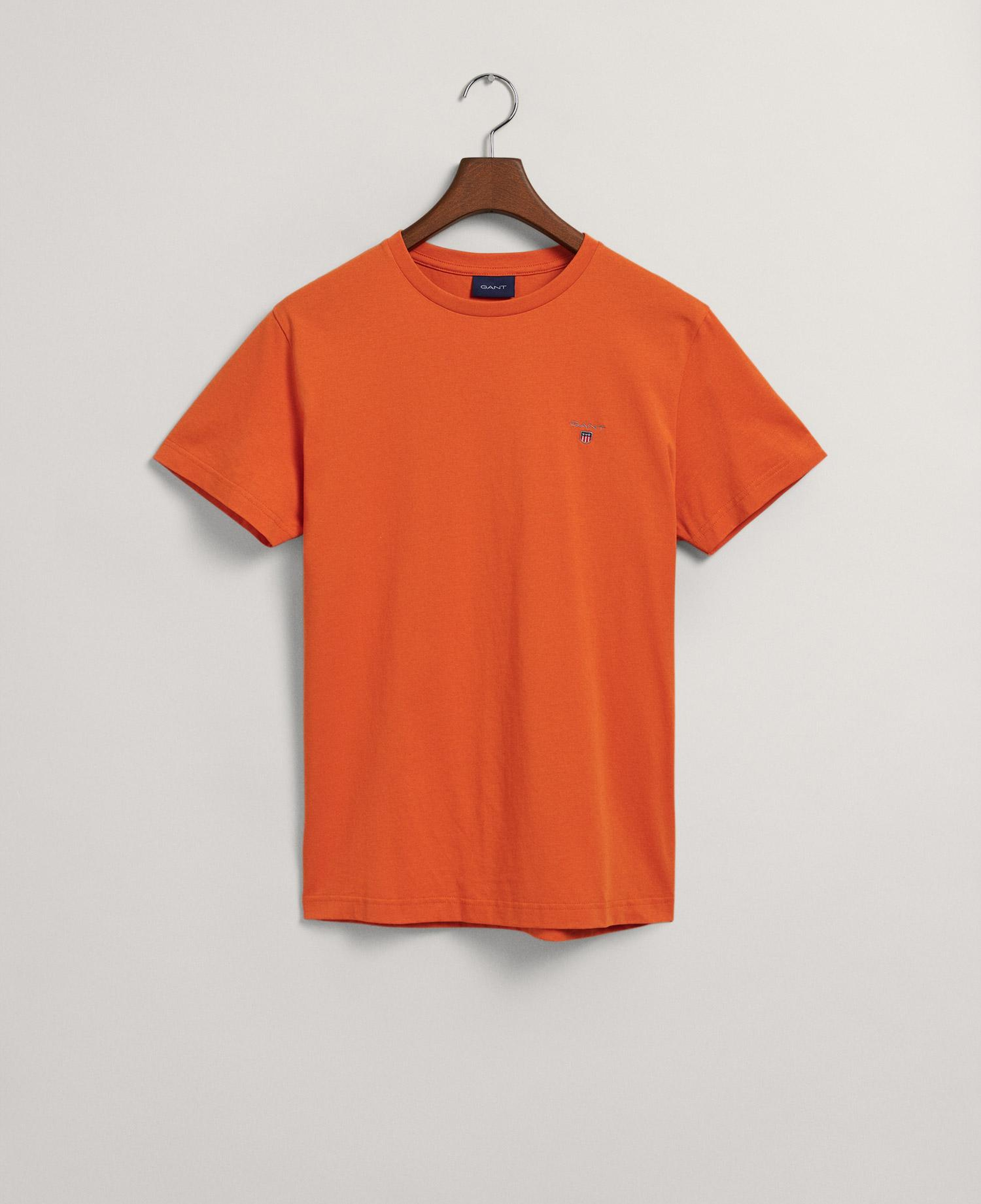 GANT Erkek Turuncu Regular Fit Bisiklet Yaka T-Shirt