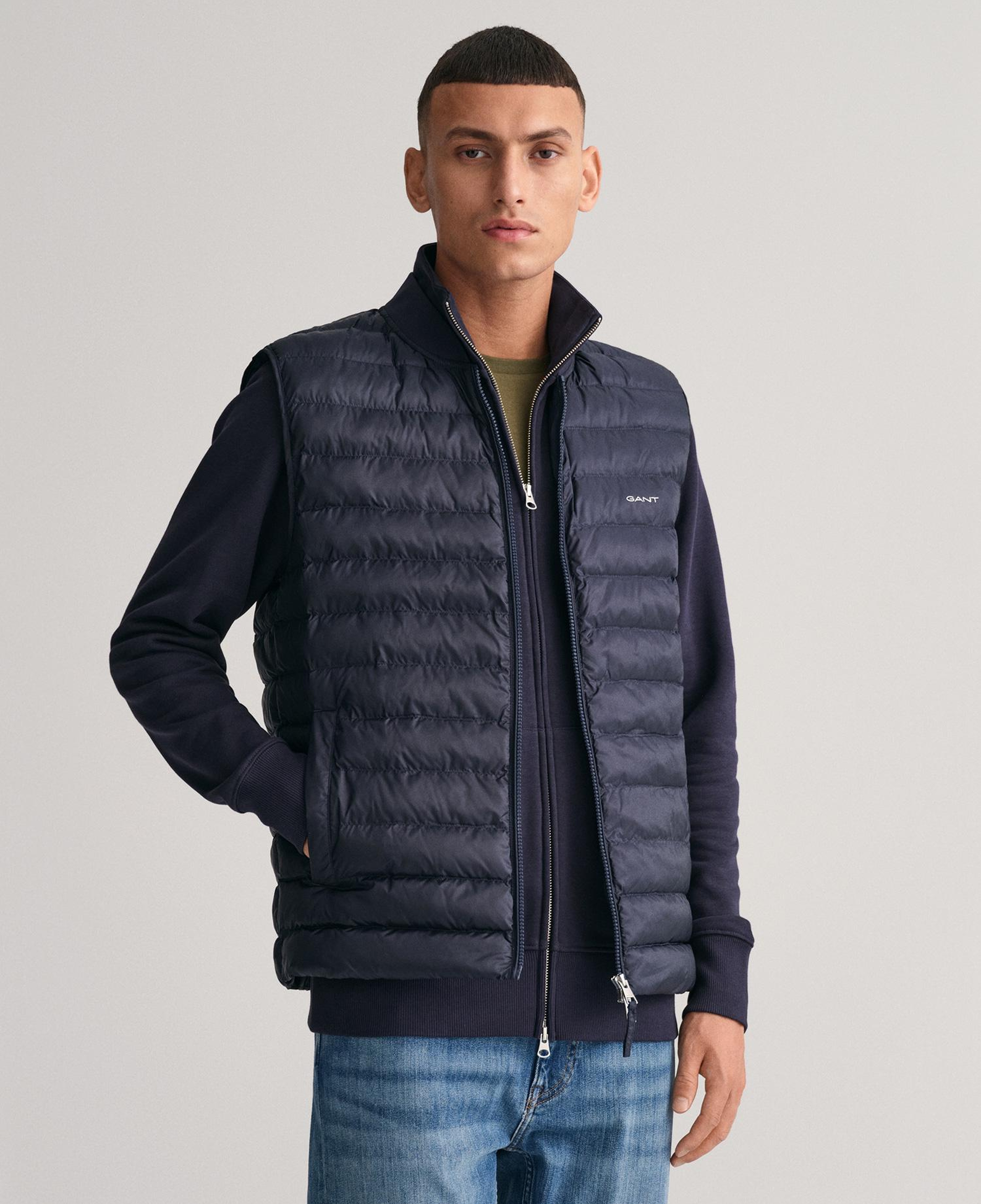 GANT Erkek Lacivert Hakim Yaka Kapitone Yelek