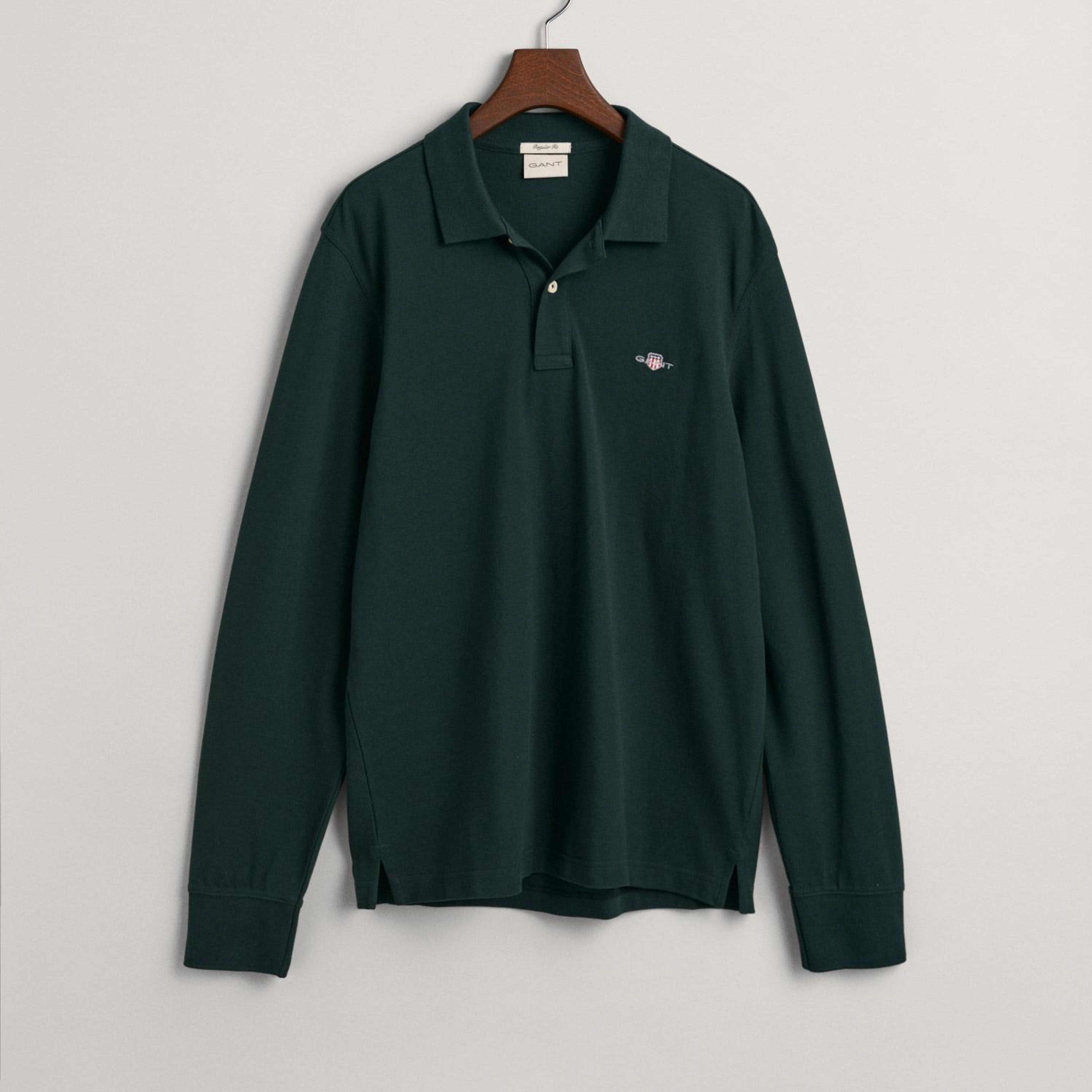 GANT Erkek Yeşil Regular Fit Uzun Kollu Polo