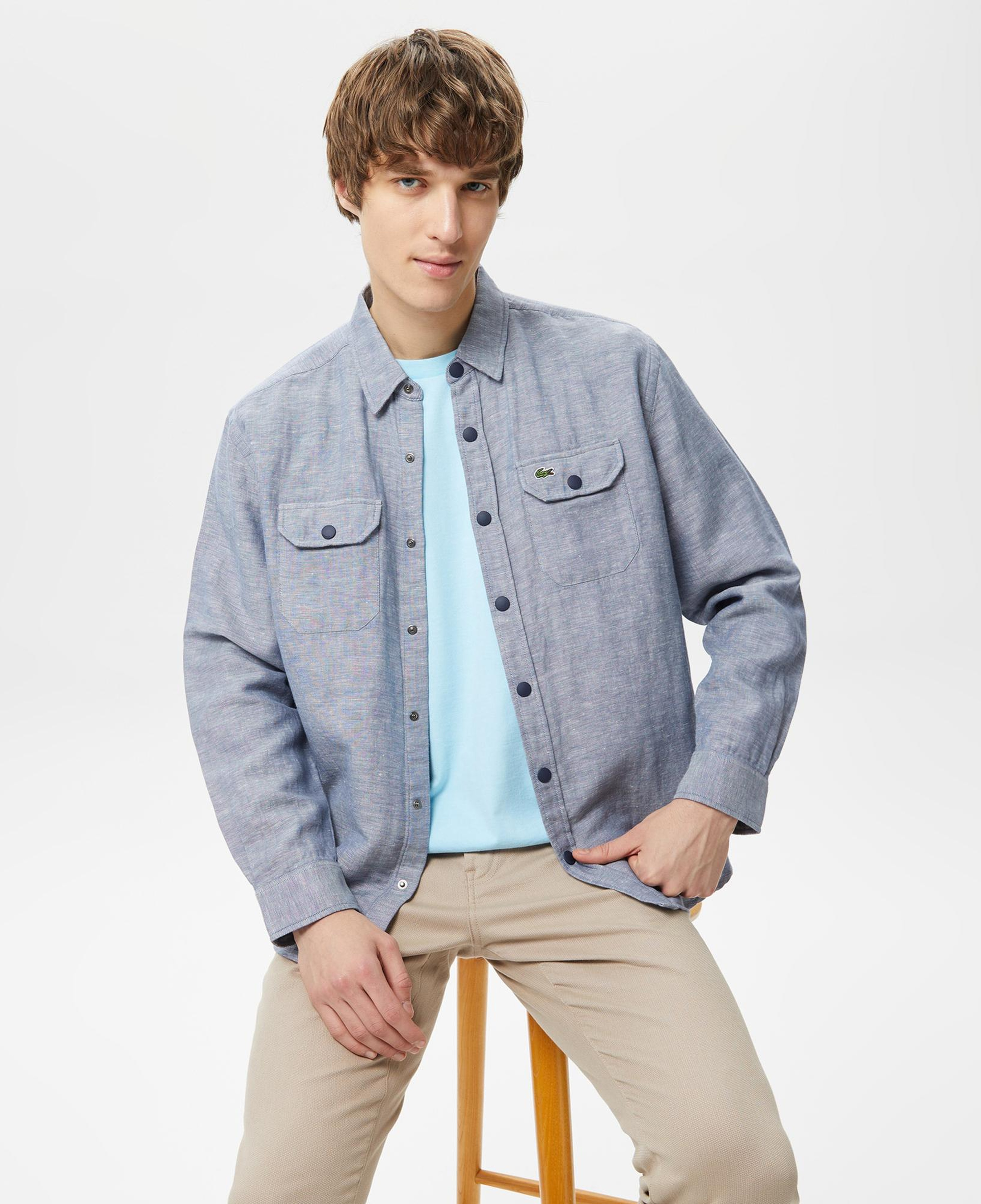 Erkek Relaxed Fit Mavi Gömlek