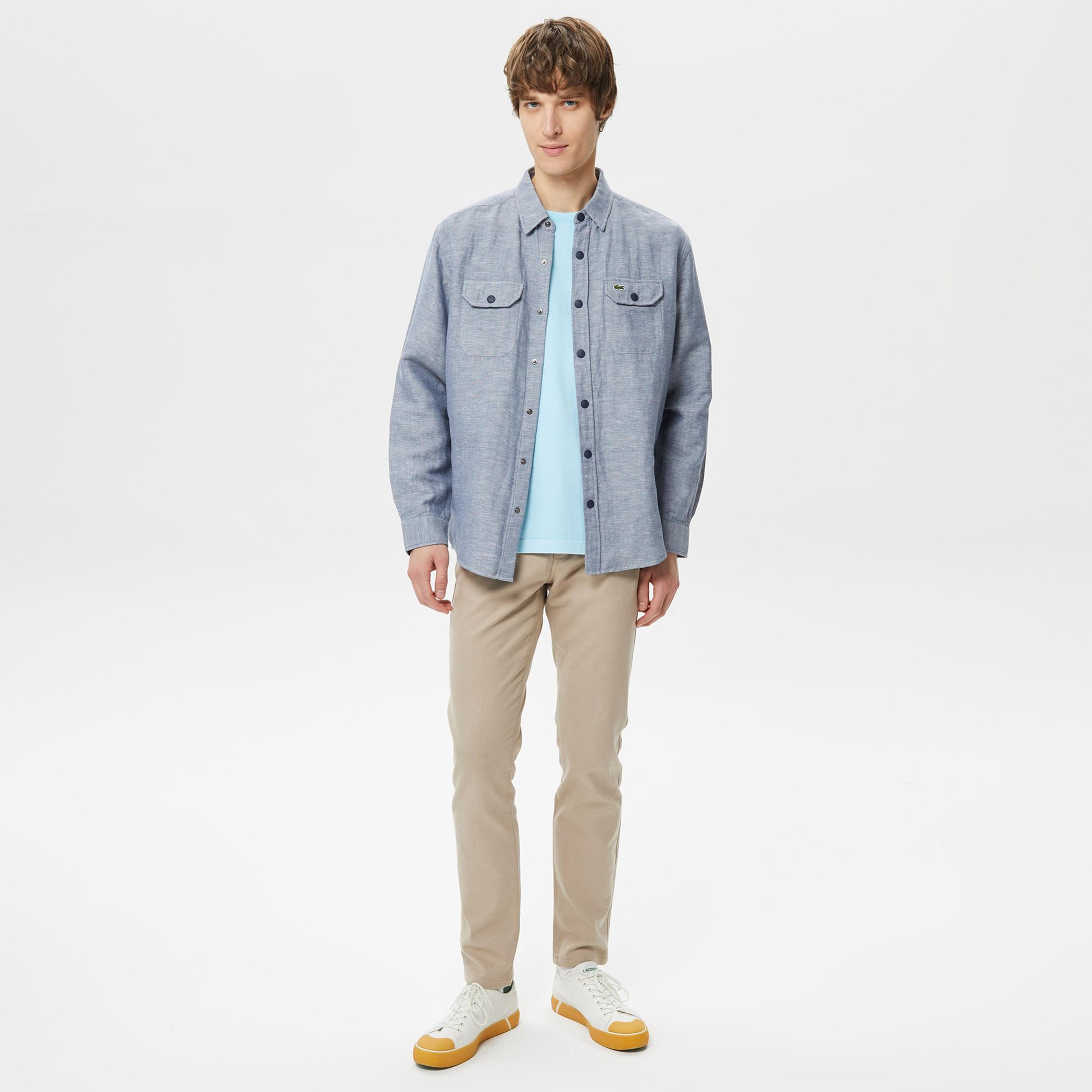 Erkek Relaxed Fit Mavi Gömlek