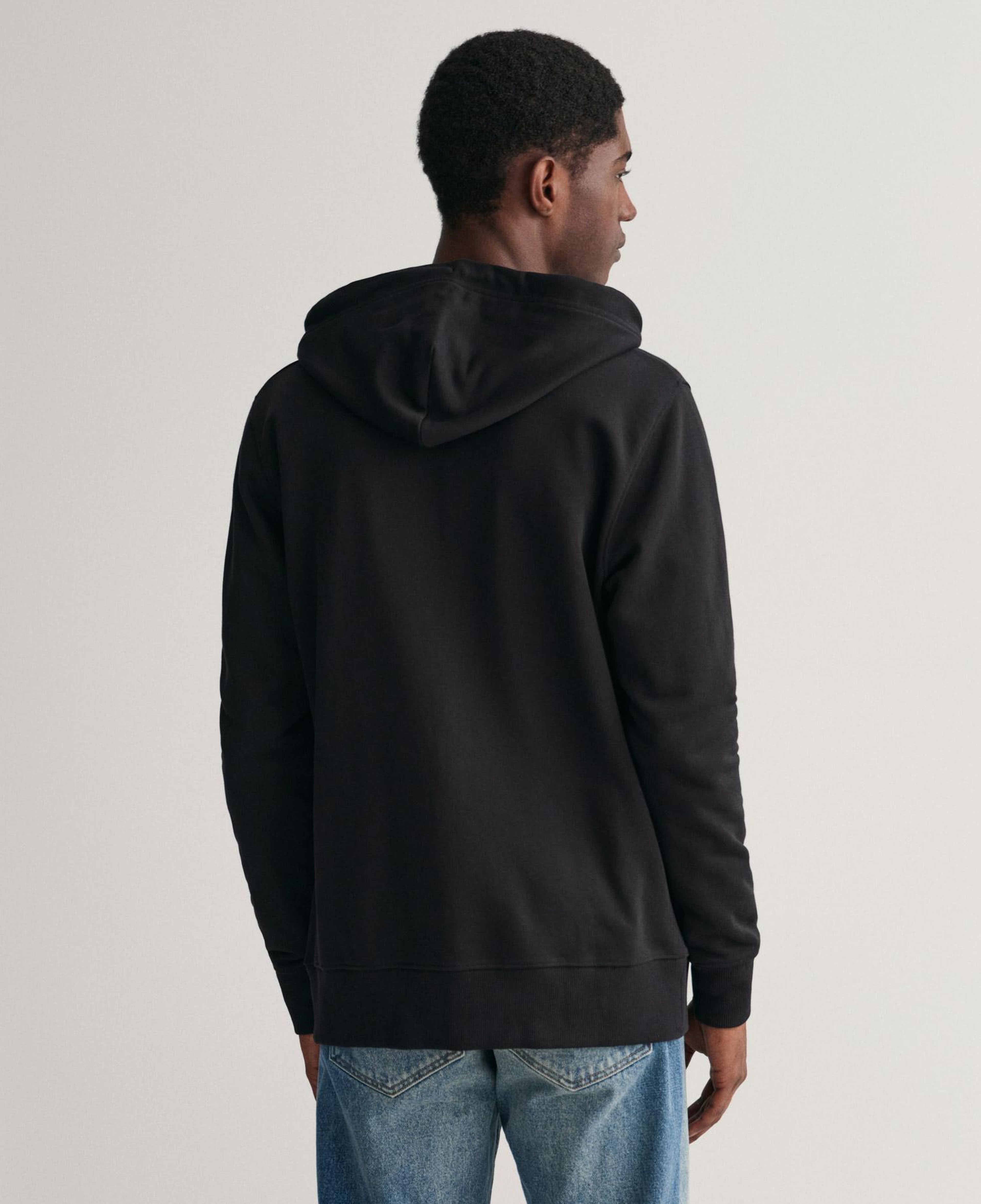 GANT Erkek Siyah Regular Fit Fermuarlı Sweatshirt