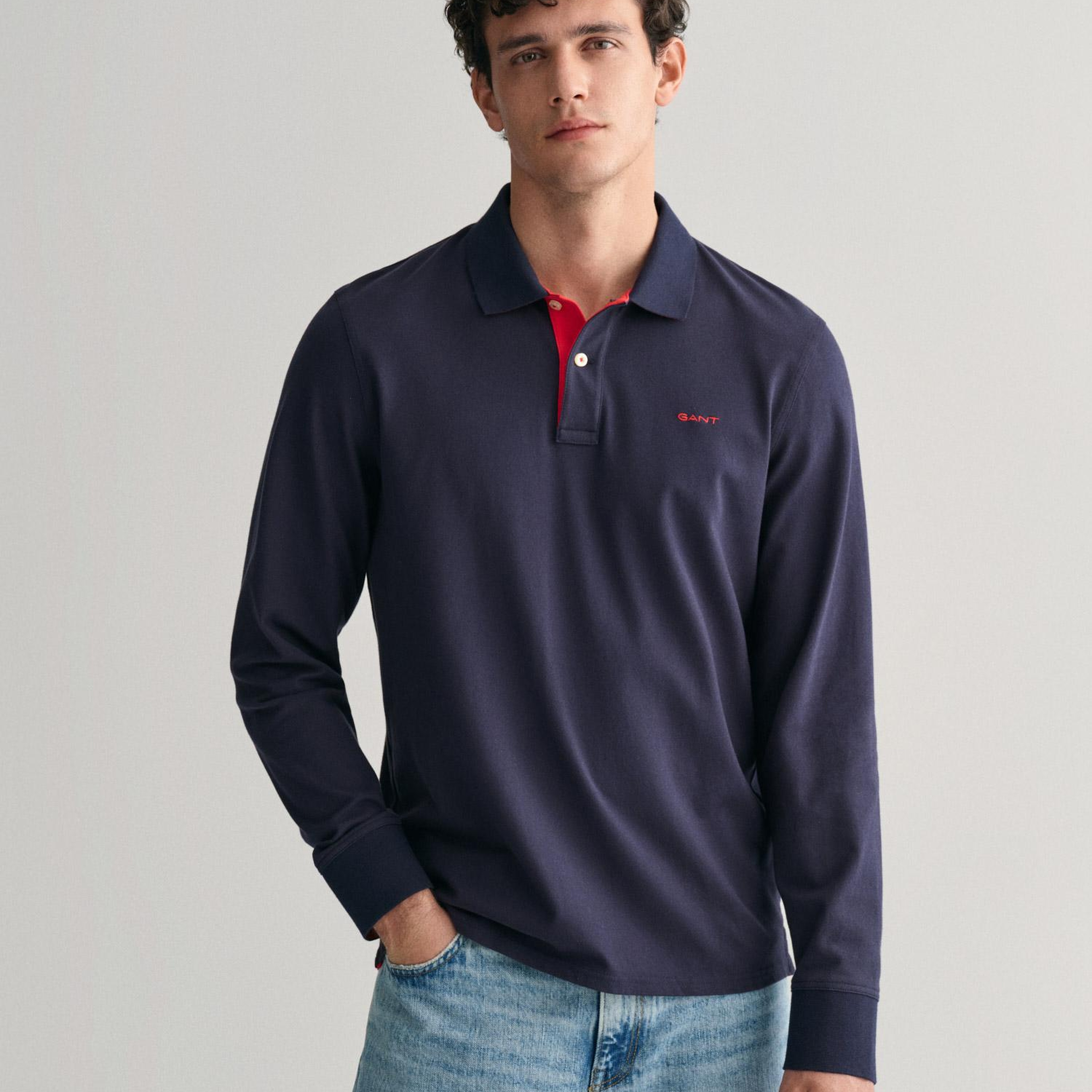 GANT Erkek Lacivert Regular Fit Polo