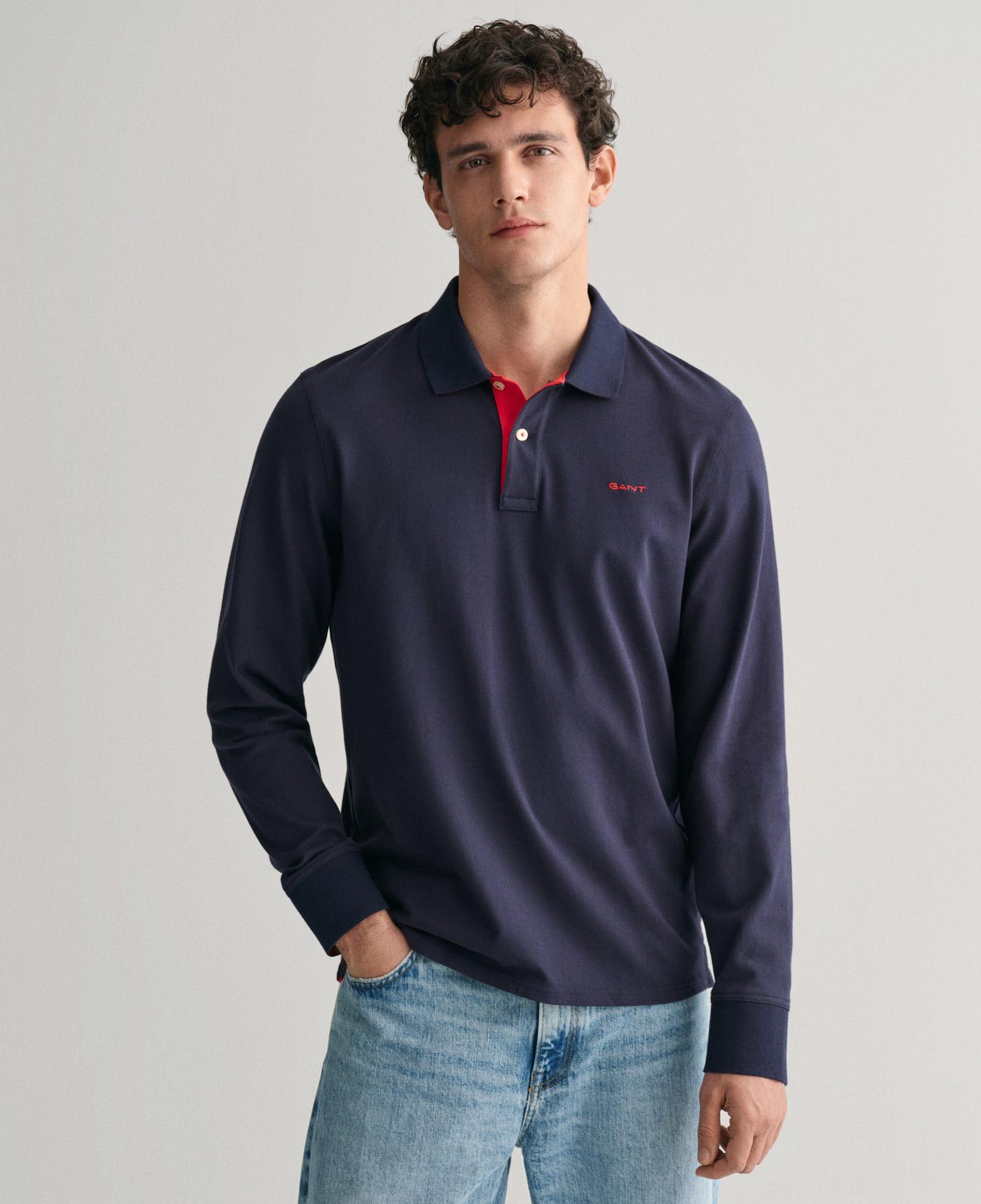 GANT Erkek Lacivert Regular Fit Polo